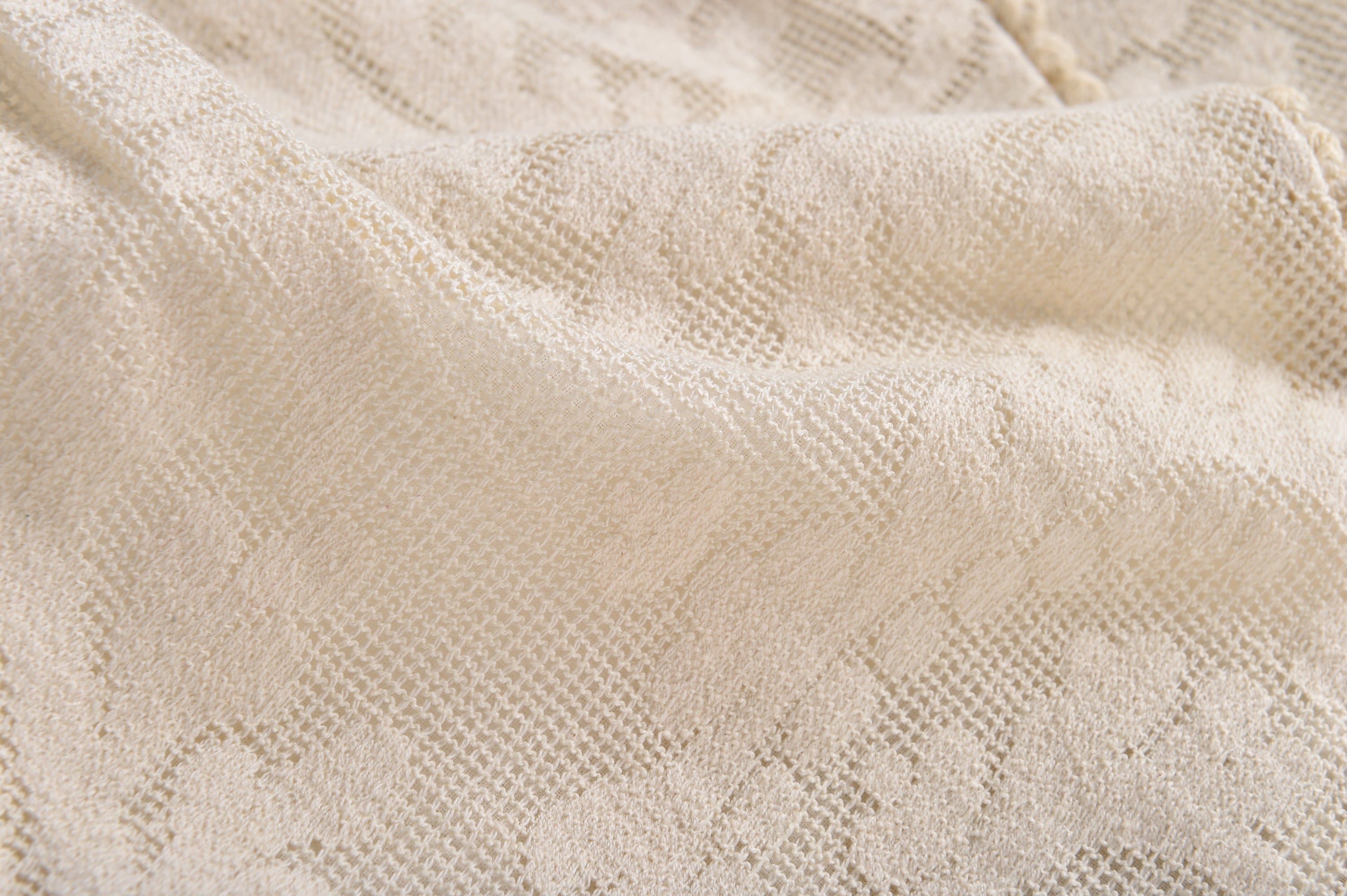 Girls Cream Baroque Lace Cotton Top