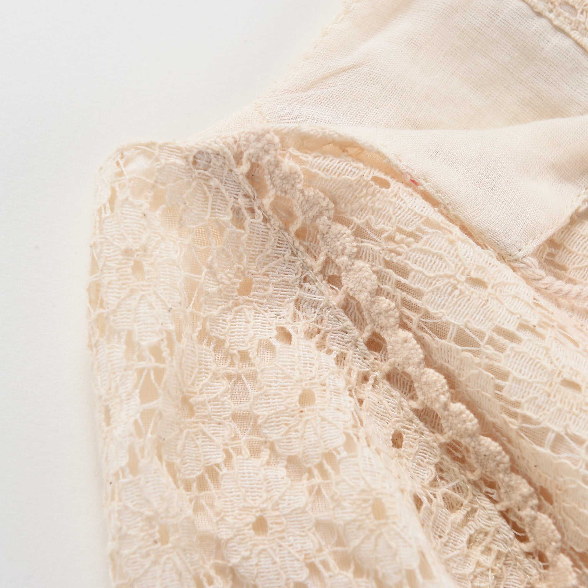 Girls Cream Flower Lace Blouse