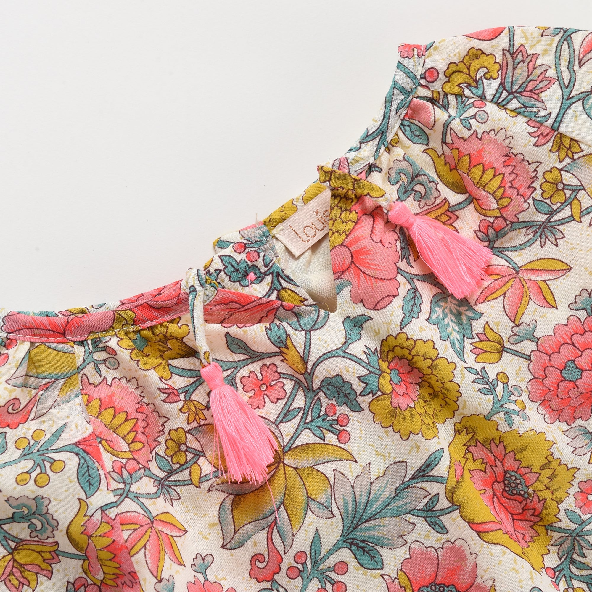 Girls Multi Flowers Cotton Blouse