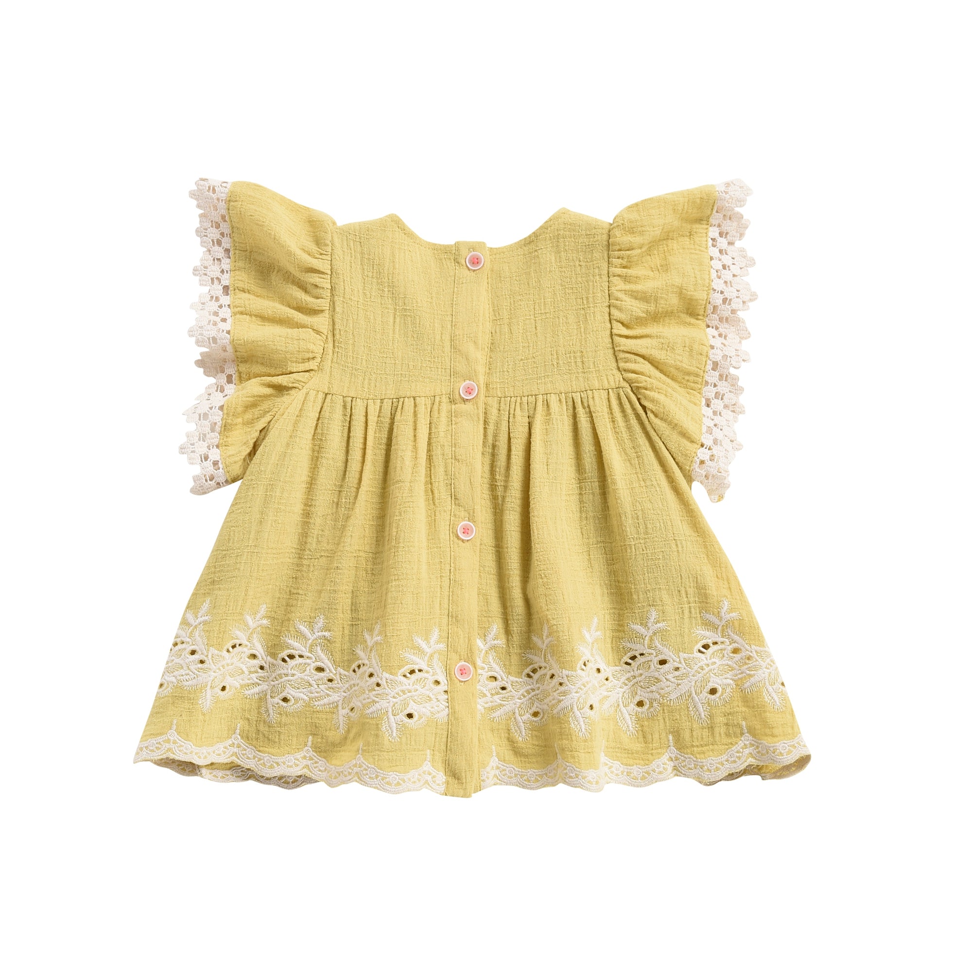 Girls Soft Yellow Cotton Dress
