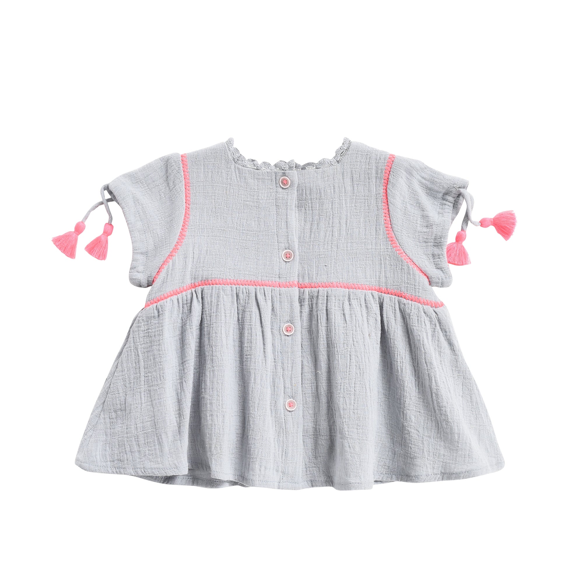 Girls Silver Cloud Cotton Dress