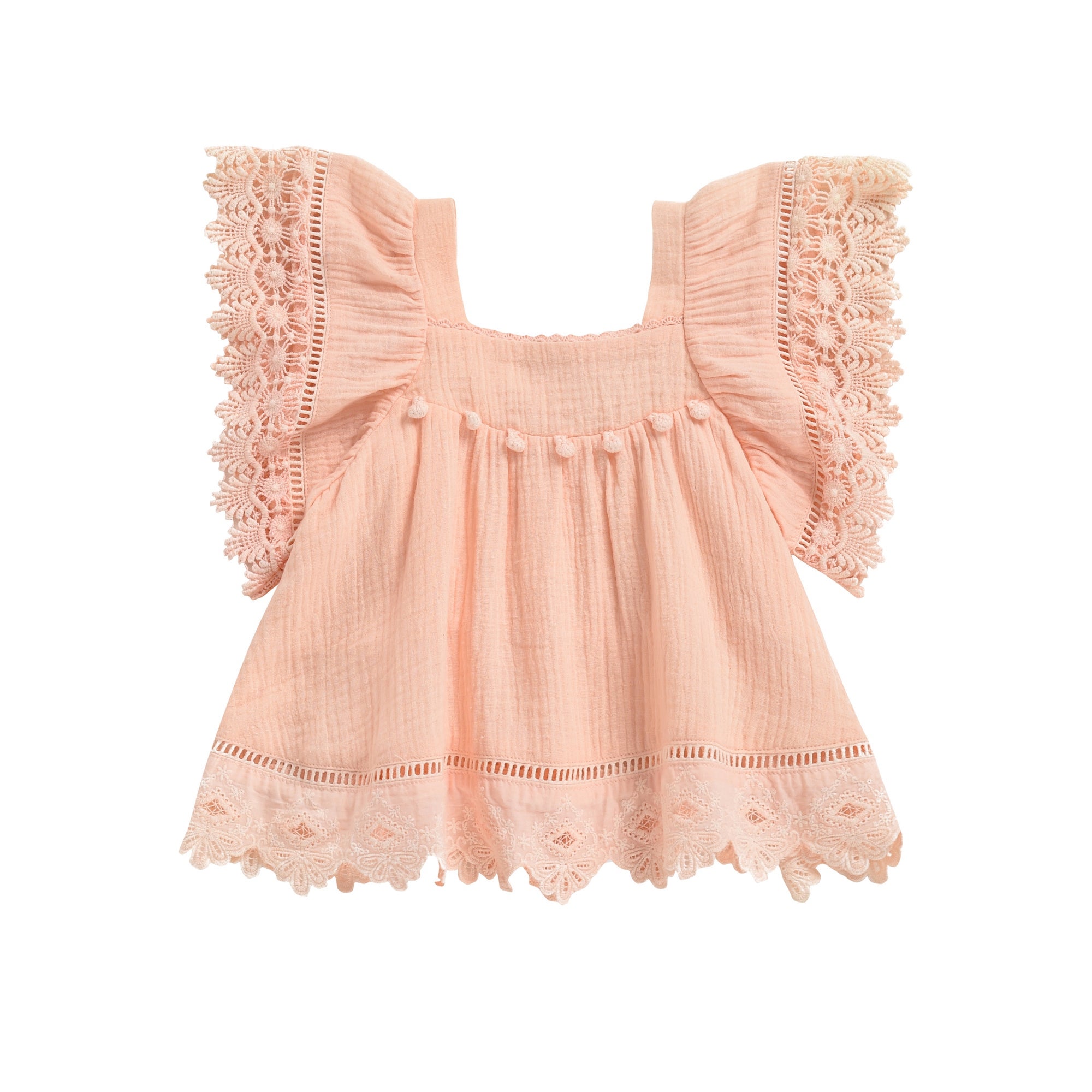 Girls Blush Cotton Dress