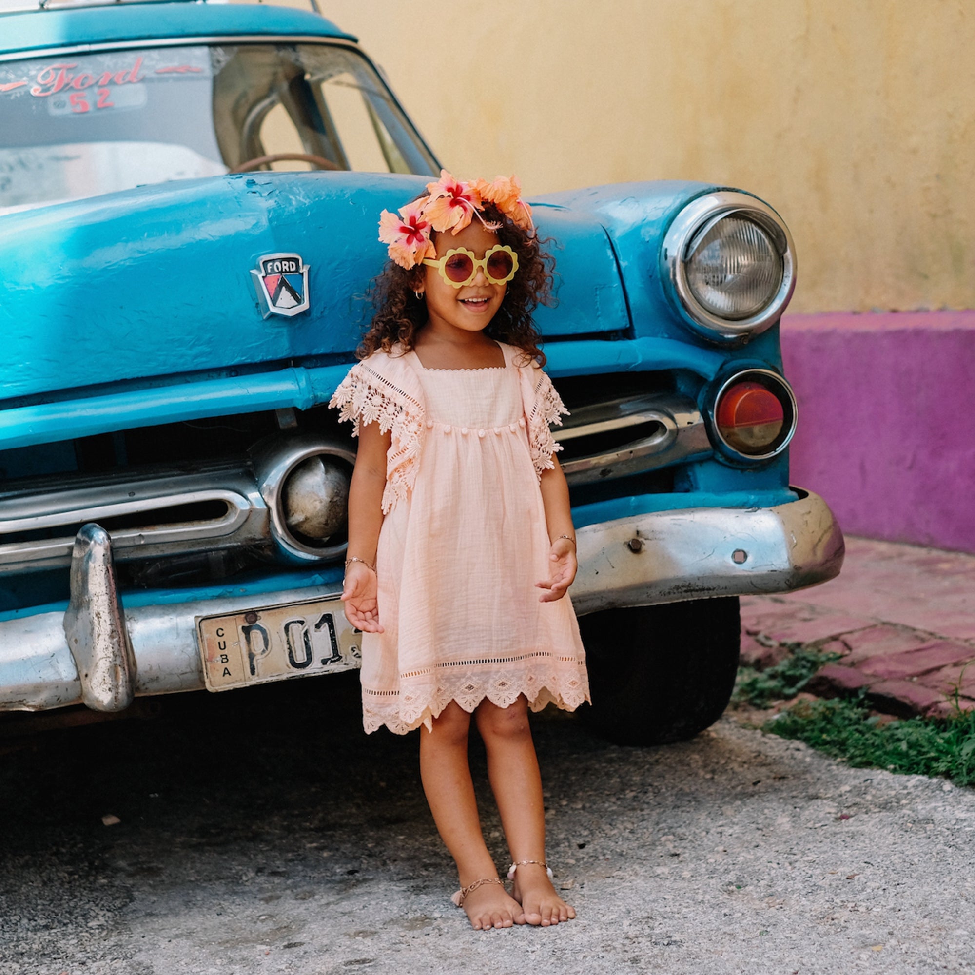 Girls Blush Cotton Dress
