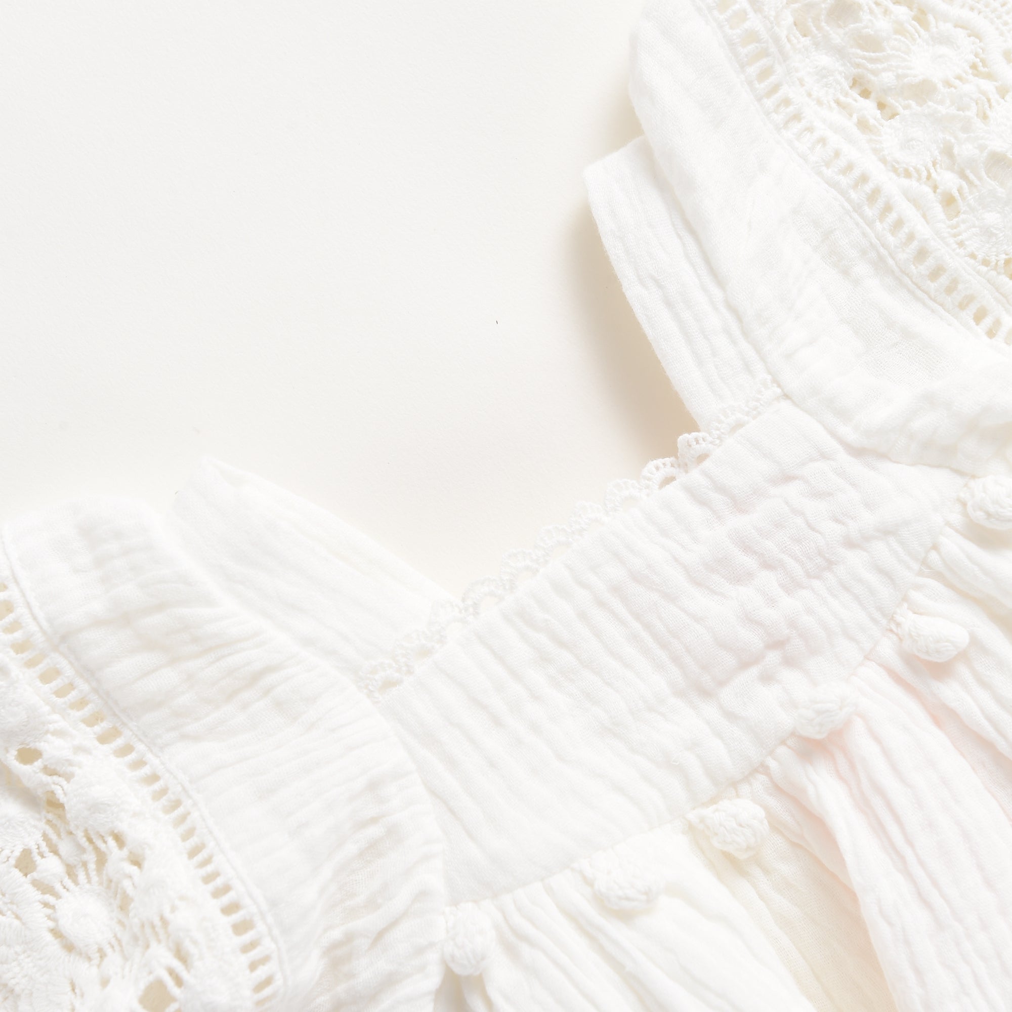 Girls White Cotton Dress
