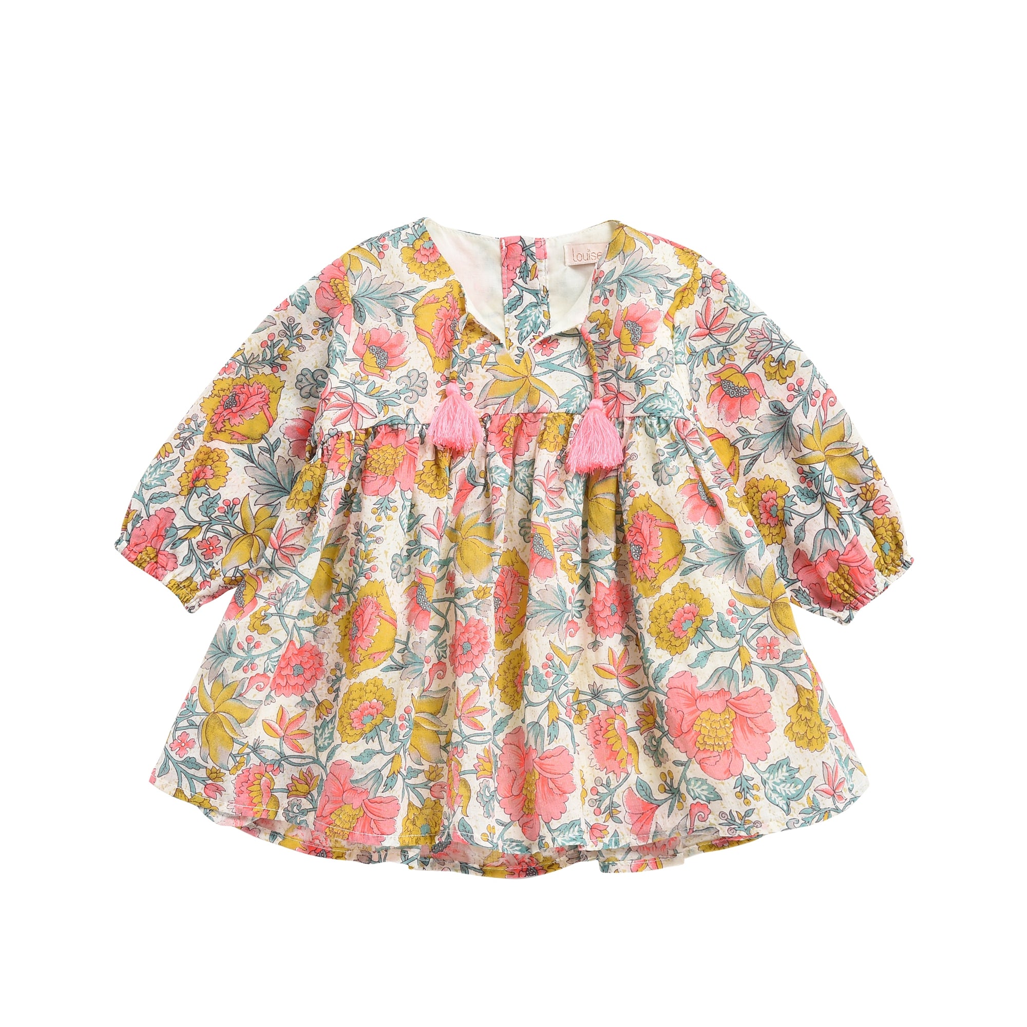 Girls Multi Flowers Cotton Dress