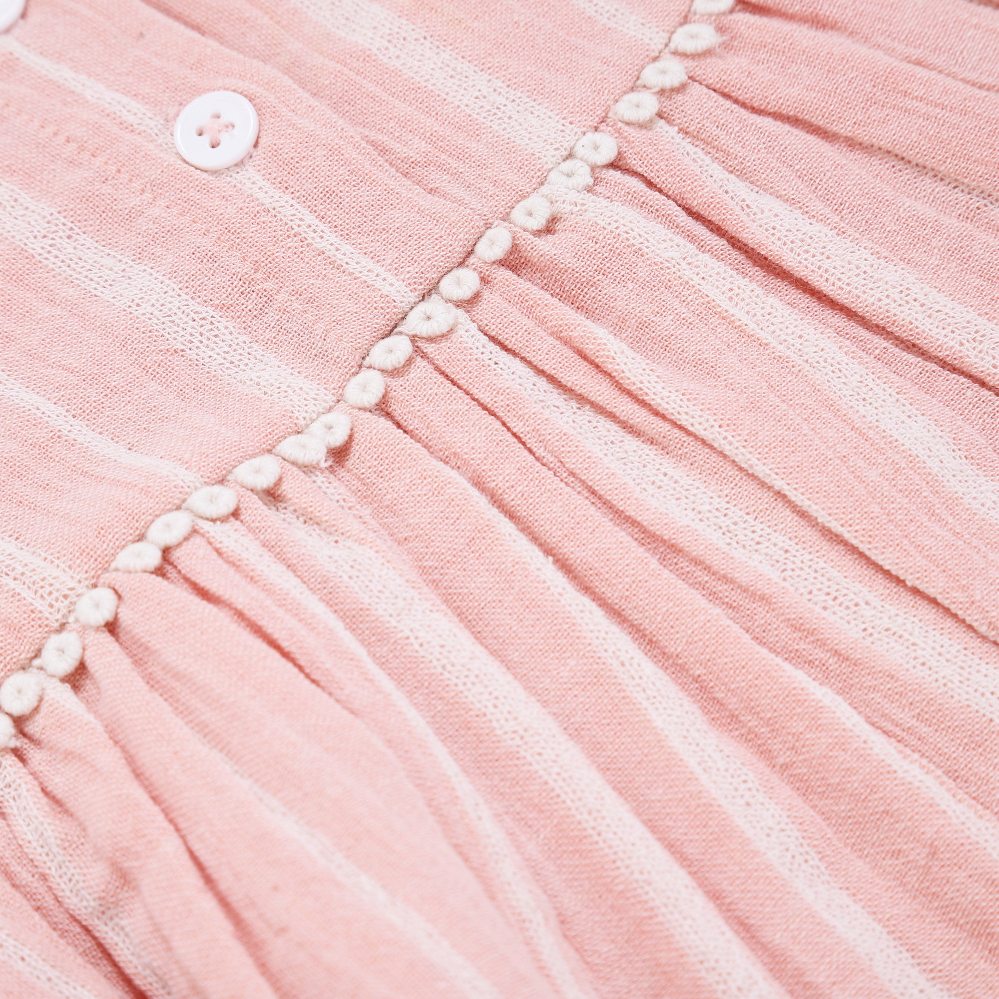 Girls Blush Stripes Cotton Dress