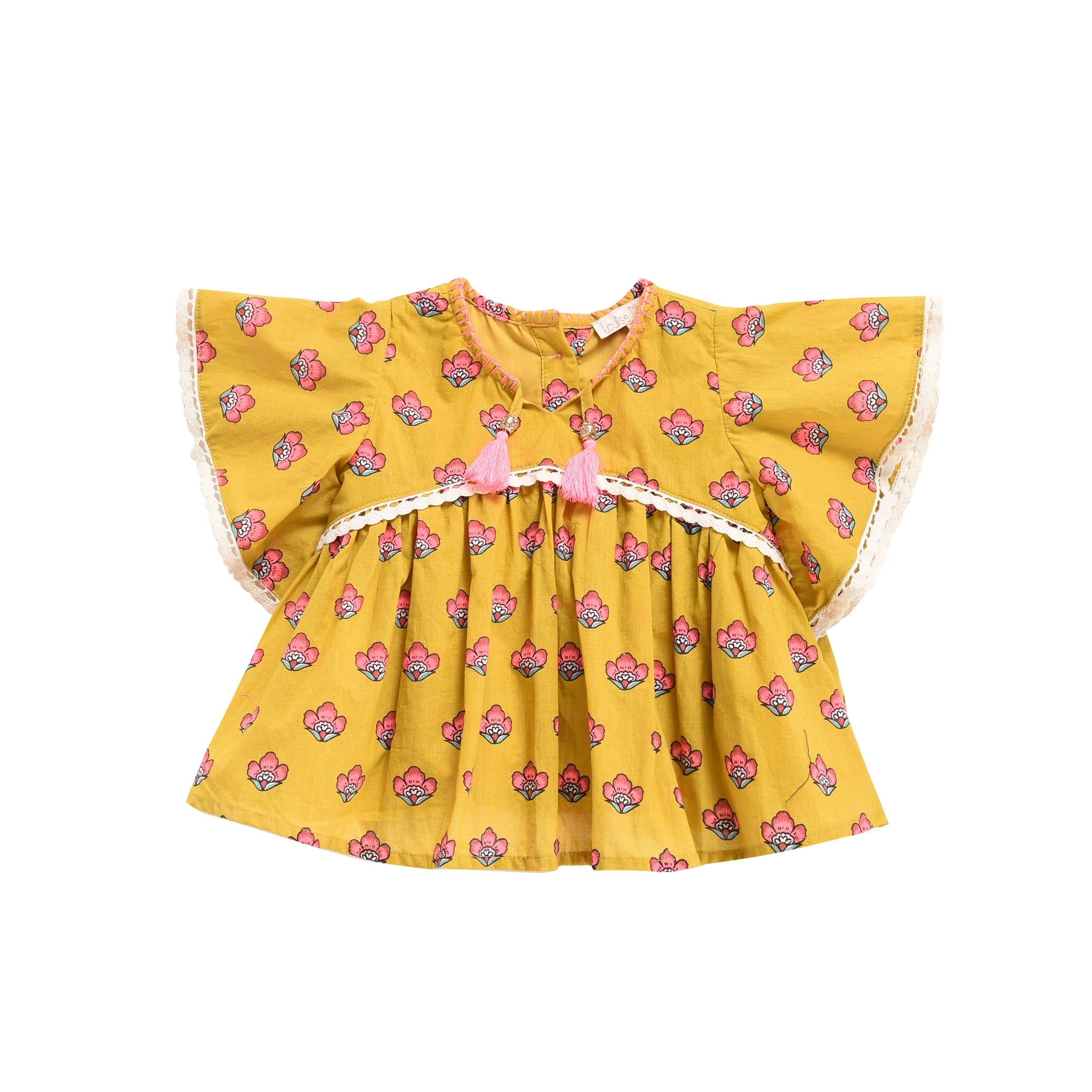 Girls Safran Flowers Cotton Dress