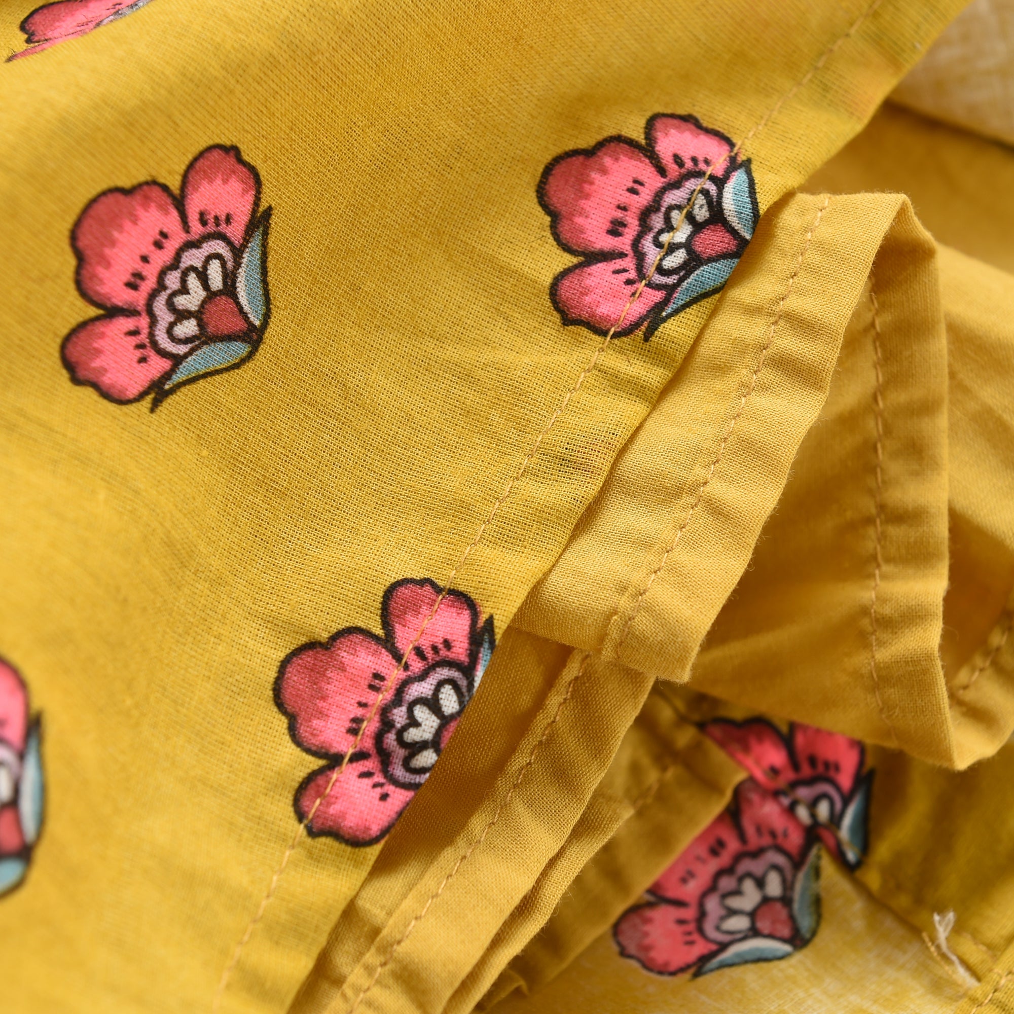 Girls Safran Flowers Cotton Dress