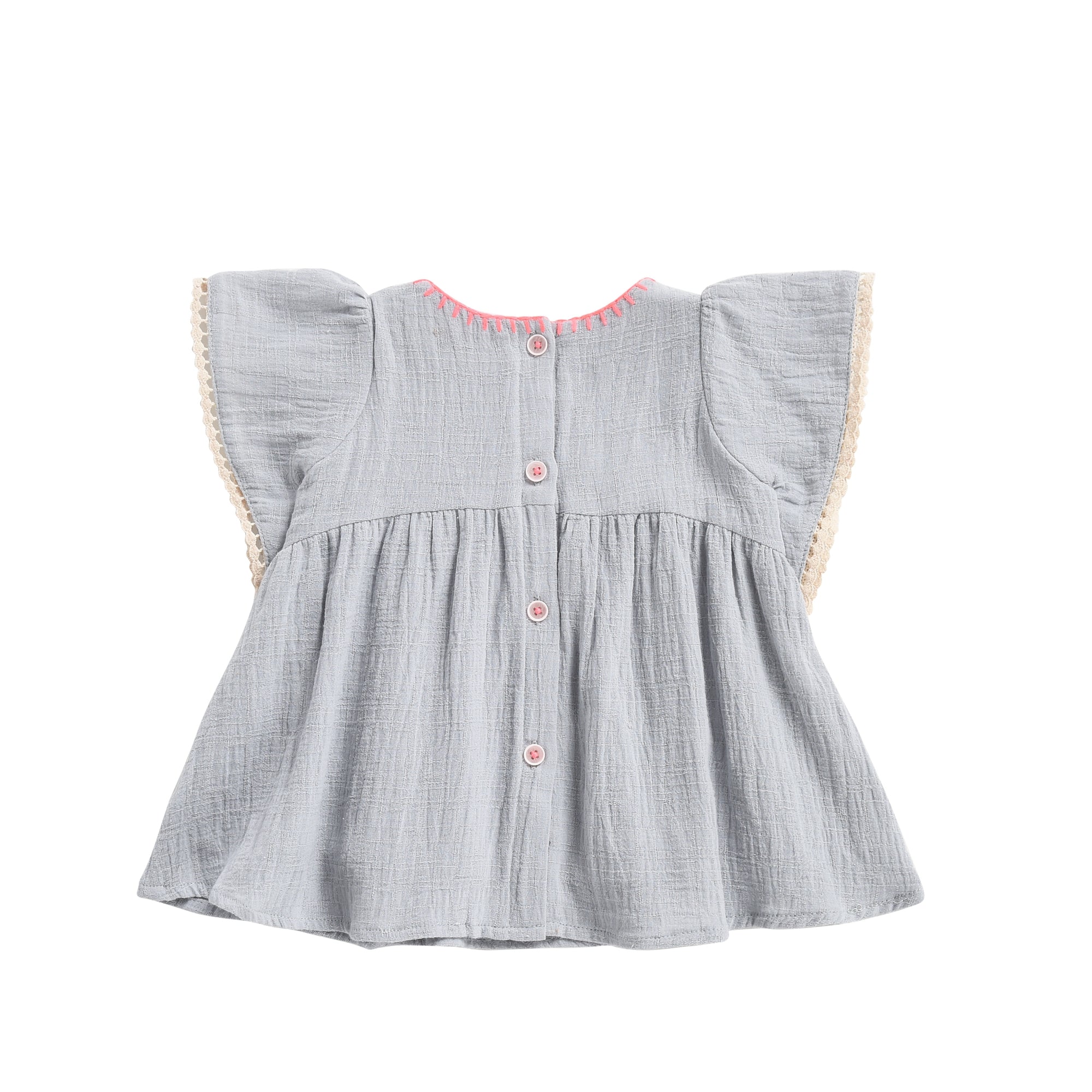Girls Silver Cloud Cotton Dress