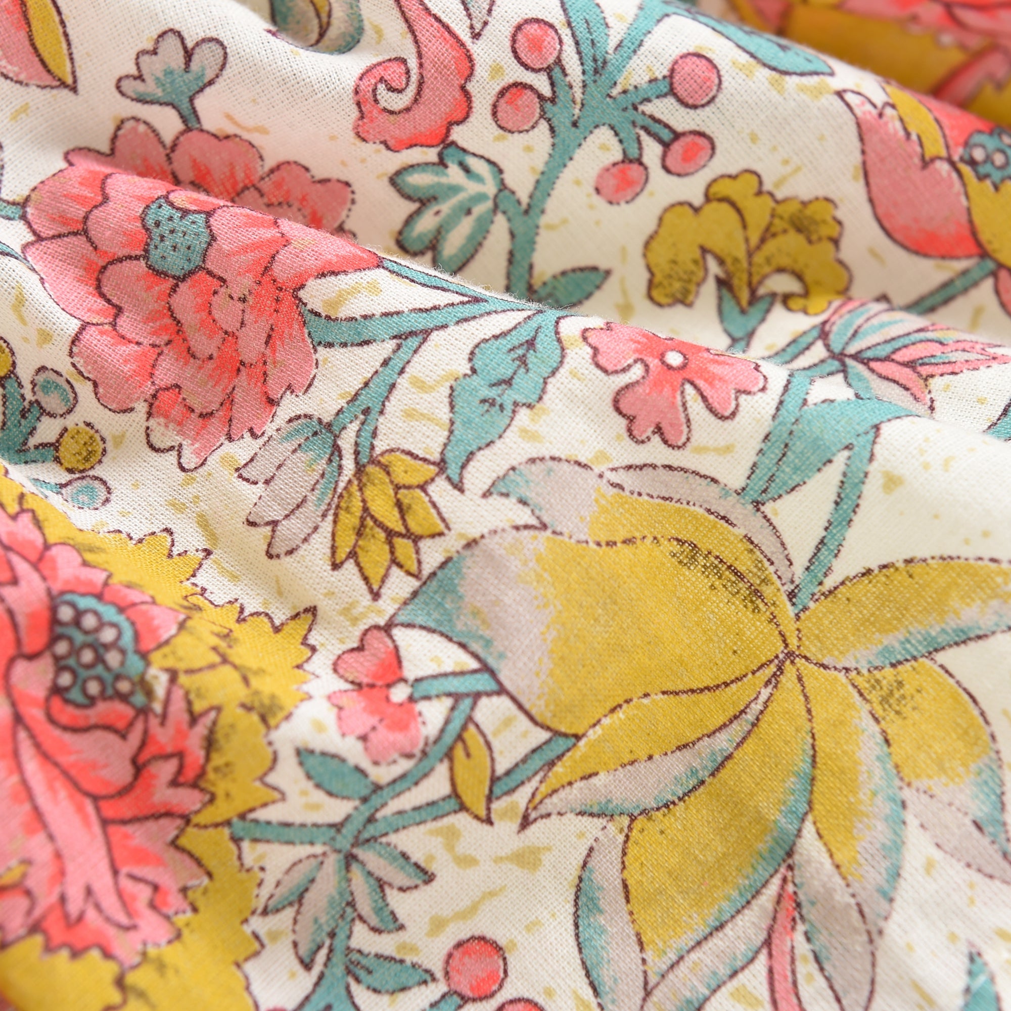 Girls Multi Flowers Cotton Dress