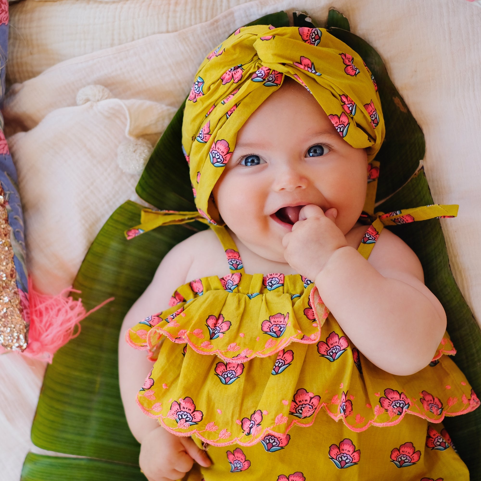 Baby Safran Flowers Cotton Headband