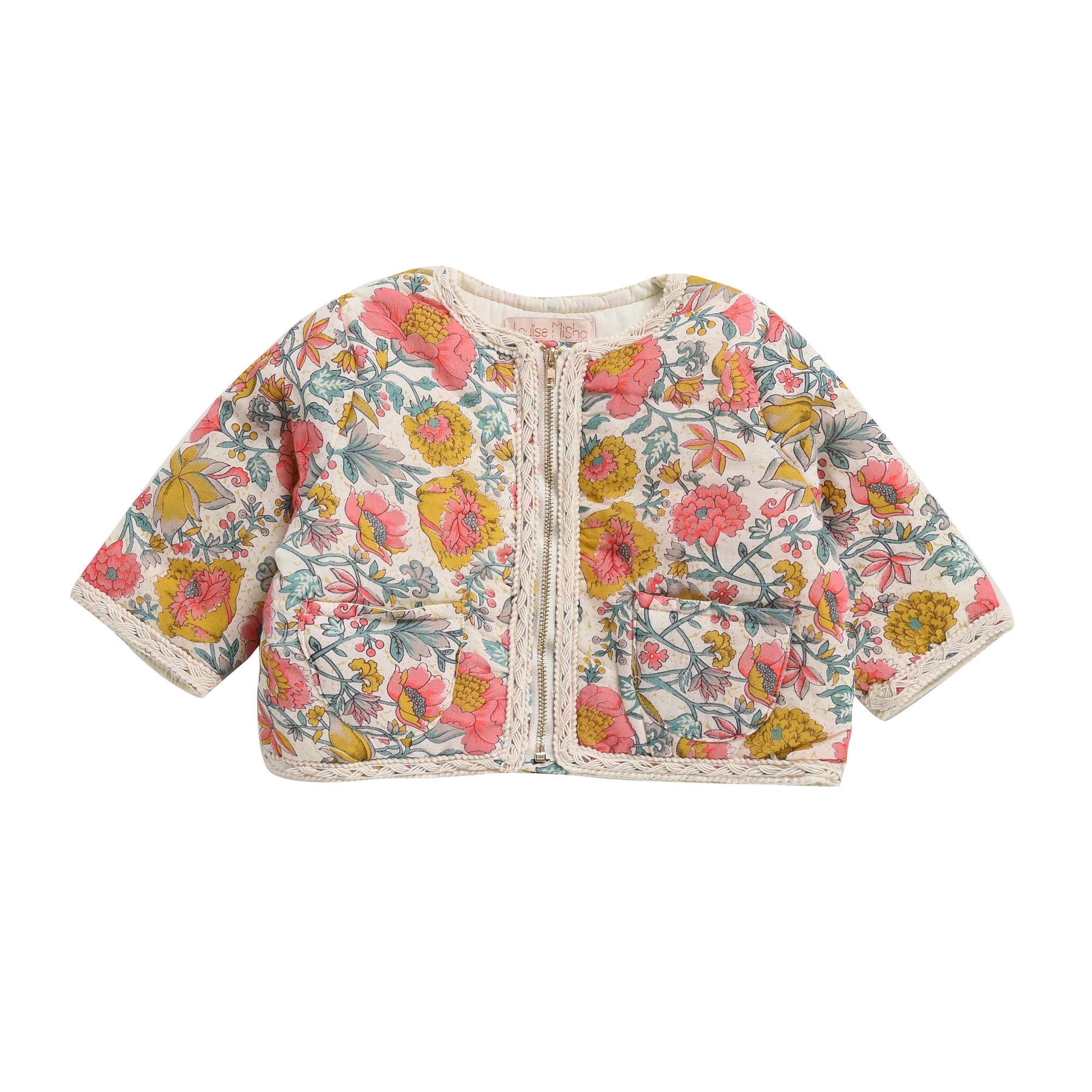 Baby Girls Multi Flowers Cotton Jacket