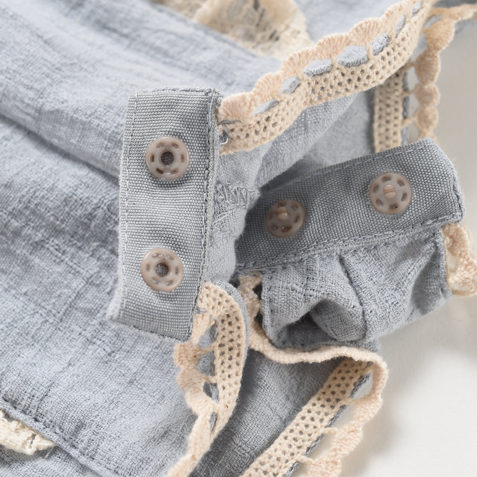 Baby Girls Silver Cloud Cotton Overalls