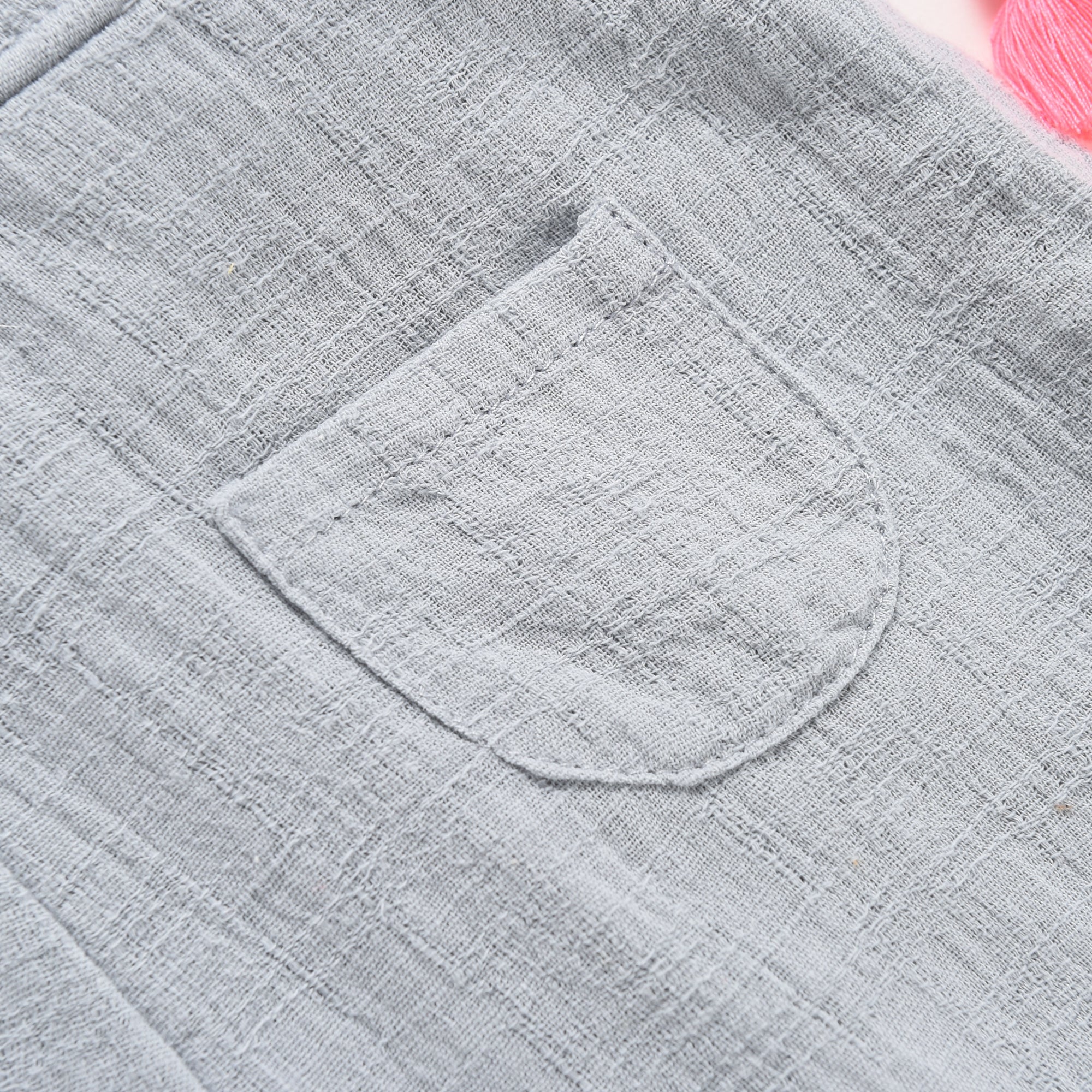 Baby Girls Silver Cloud Cotton Overalls