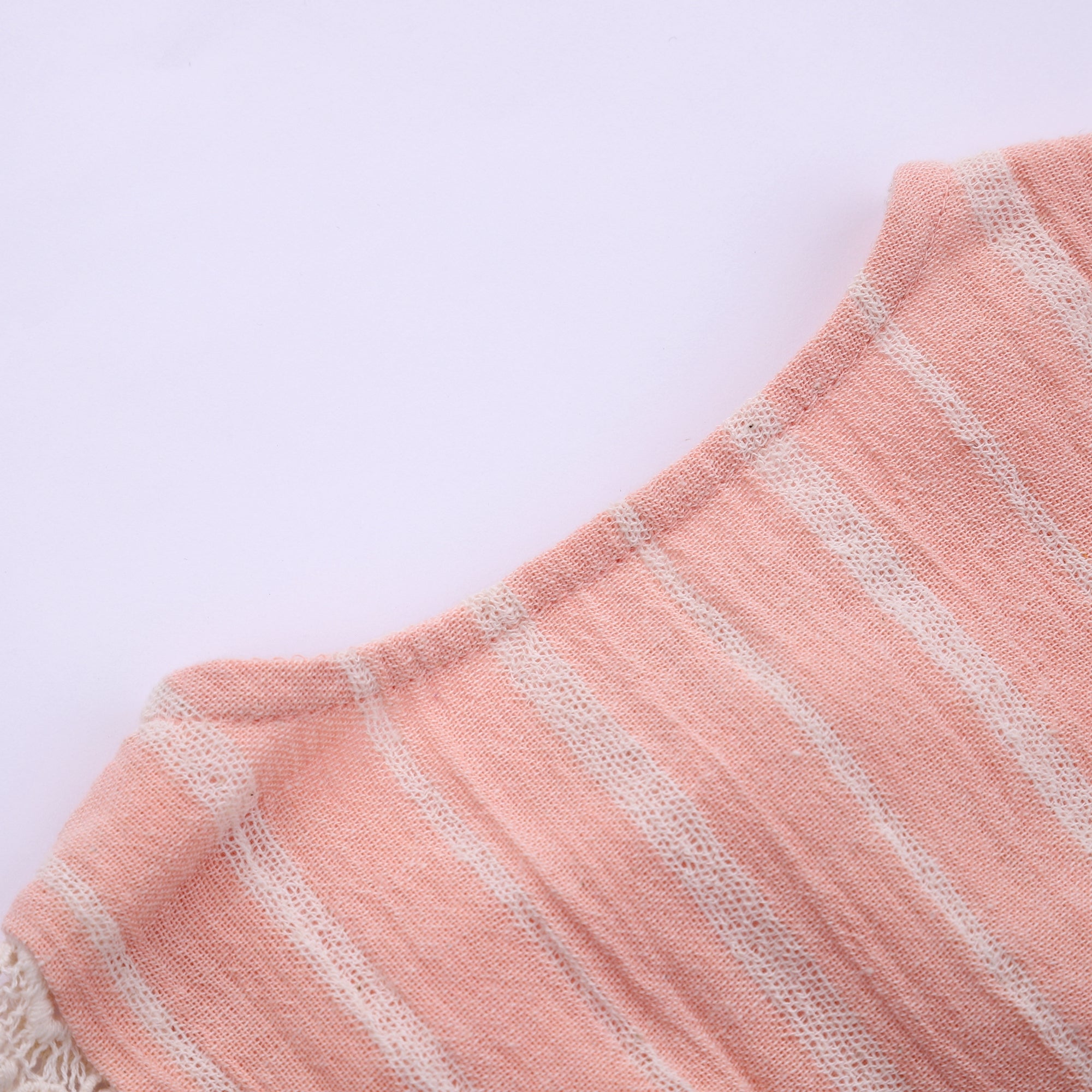 Girls Blush Stripes Cotton Overalls