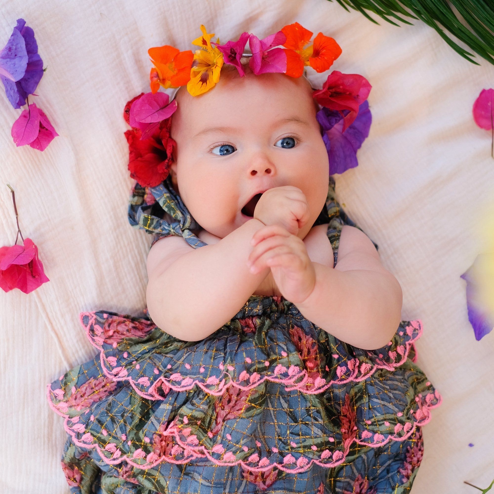 Baby Girls Lagoon Leaves Babysuits