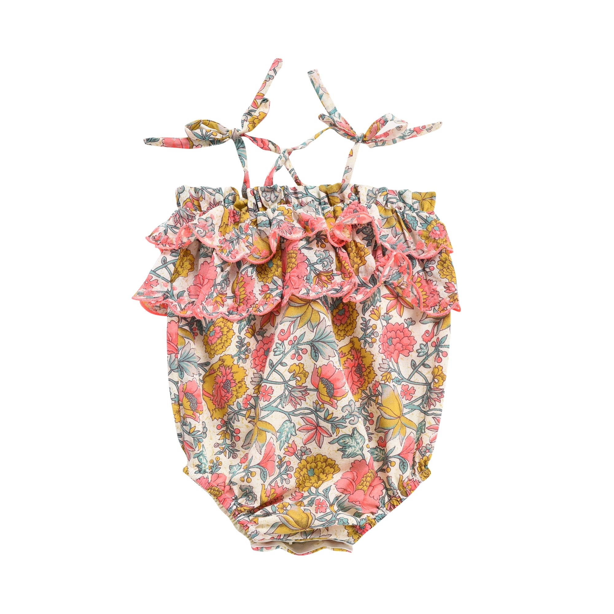 Baby Girls Multi Flowers Cotton Babysuits