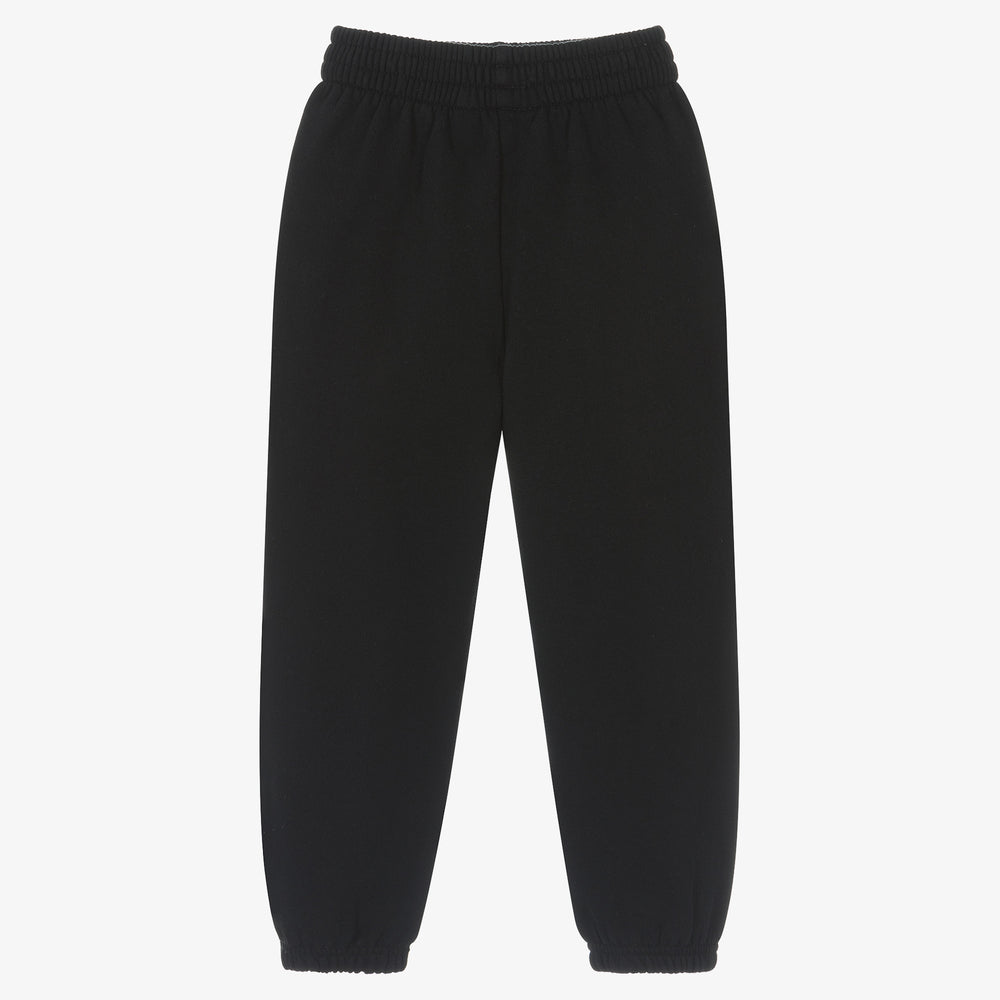 Boys & Girls Black Logo Cotton Trousers