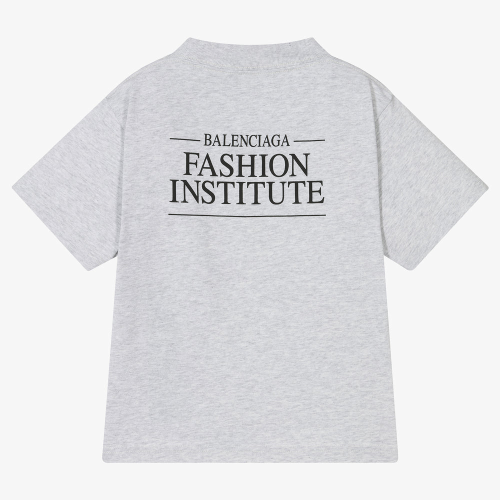 Boys & Girls Grey Logo Cotton T-Shirt