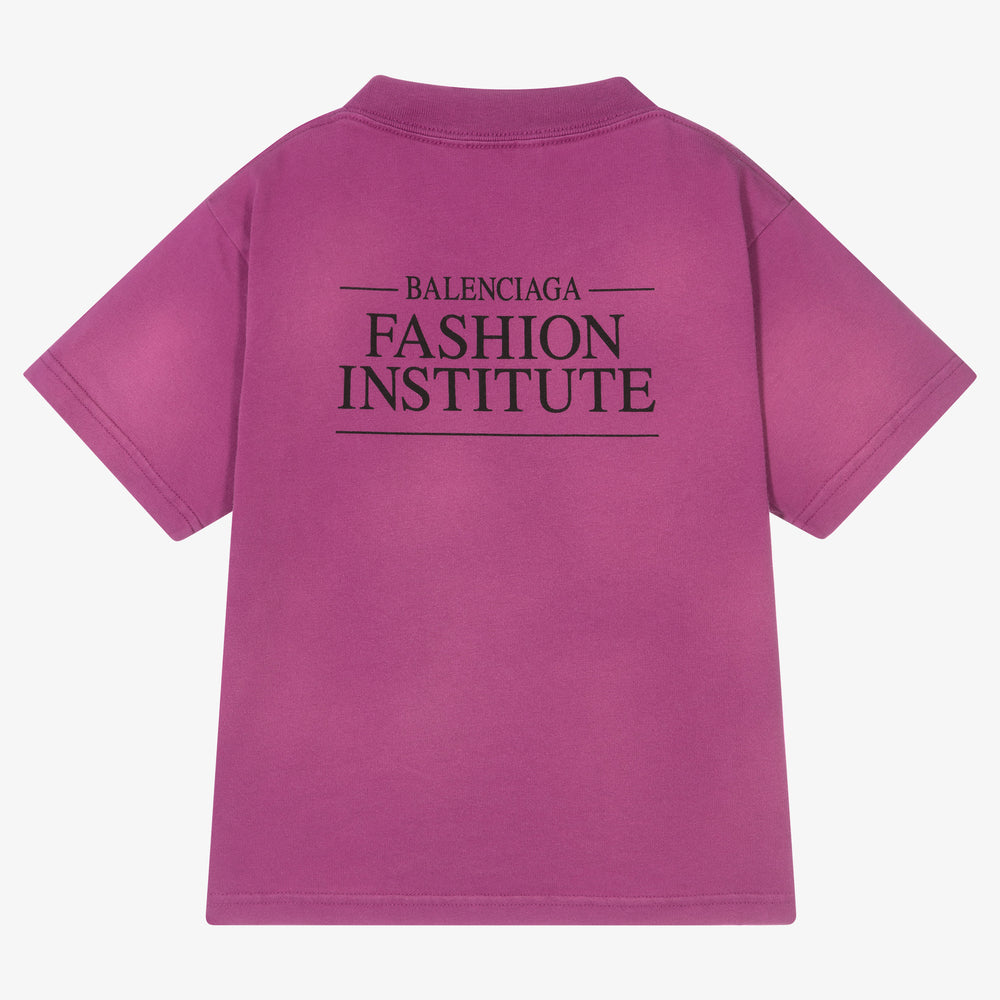 Boys & Girls Fuchsia Logo Cotton T-Shirt