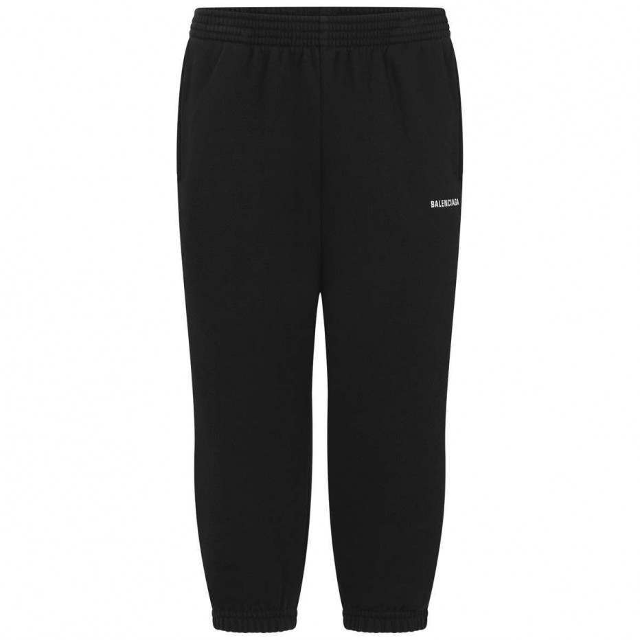 Boys & Girls Black Logo Cotton Jogging Pannts