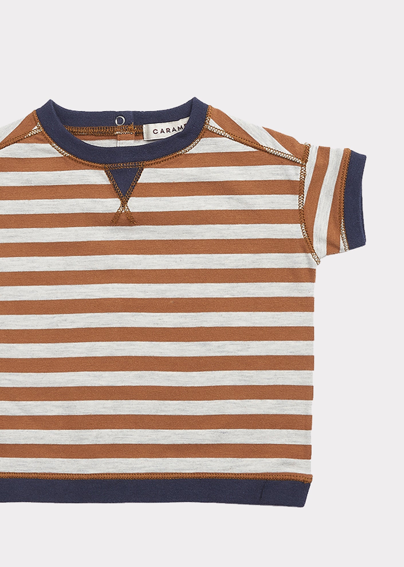 Baby Boys Brown Stripe Cotton T-shirt