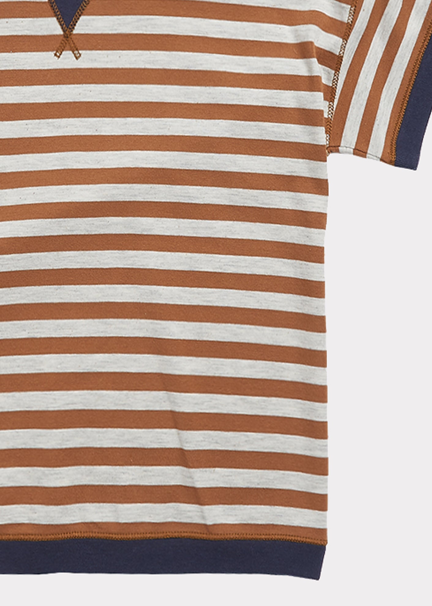 Boys Brown Stripe Cotton T-shirt