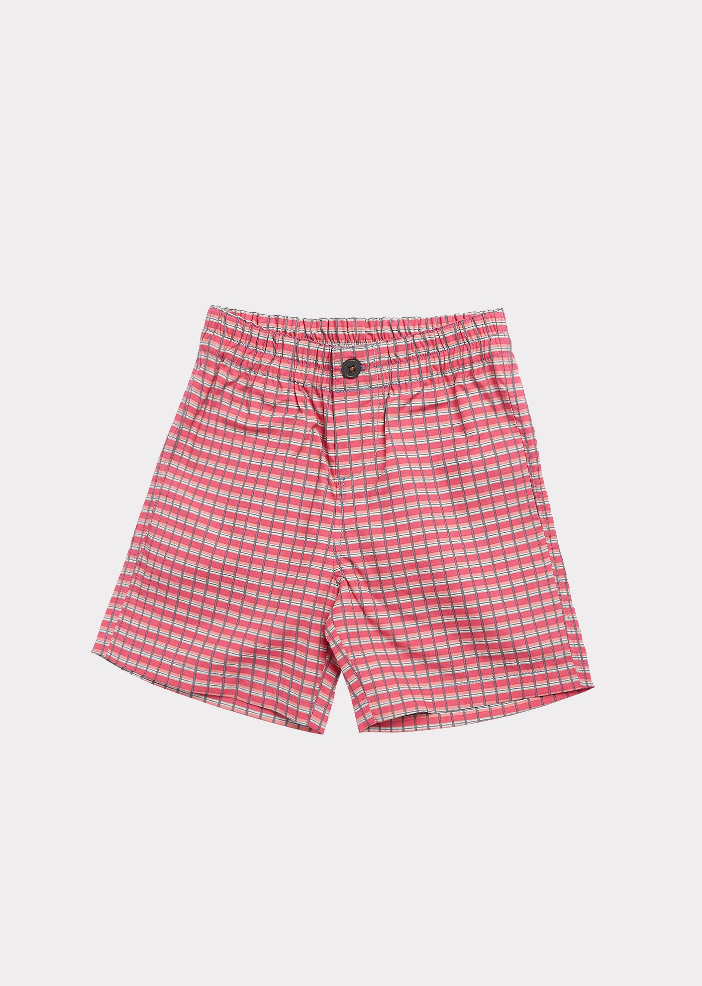 Boys & Girls Pink Painted Check Shorts