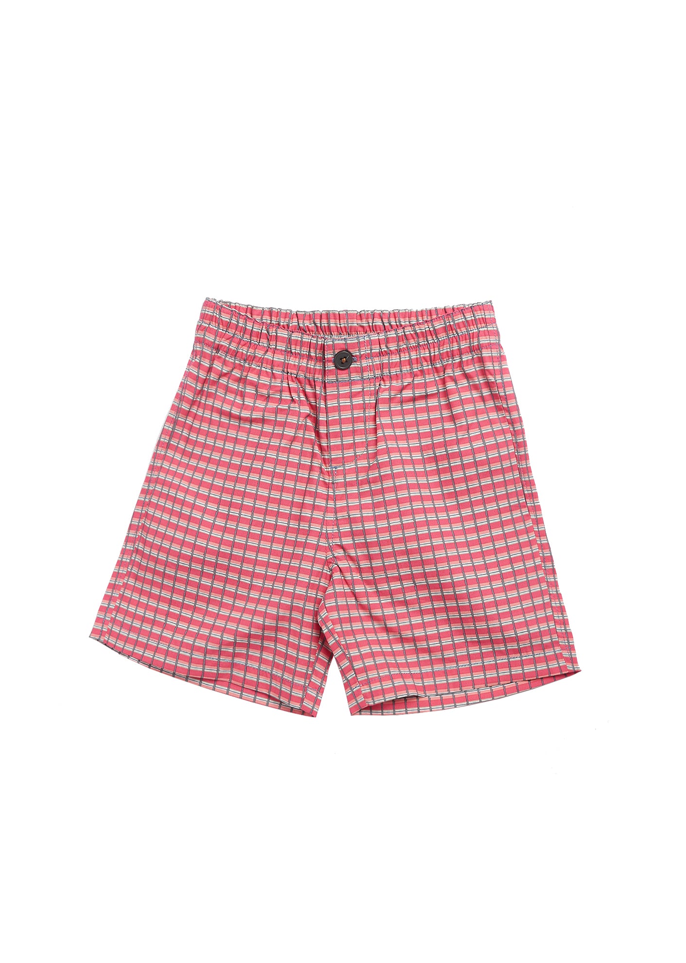 Boys & Girls Pink Painted Check Shorts