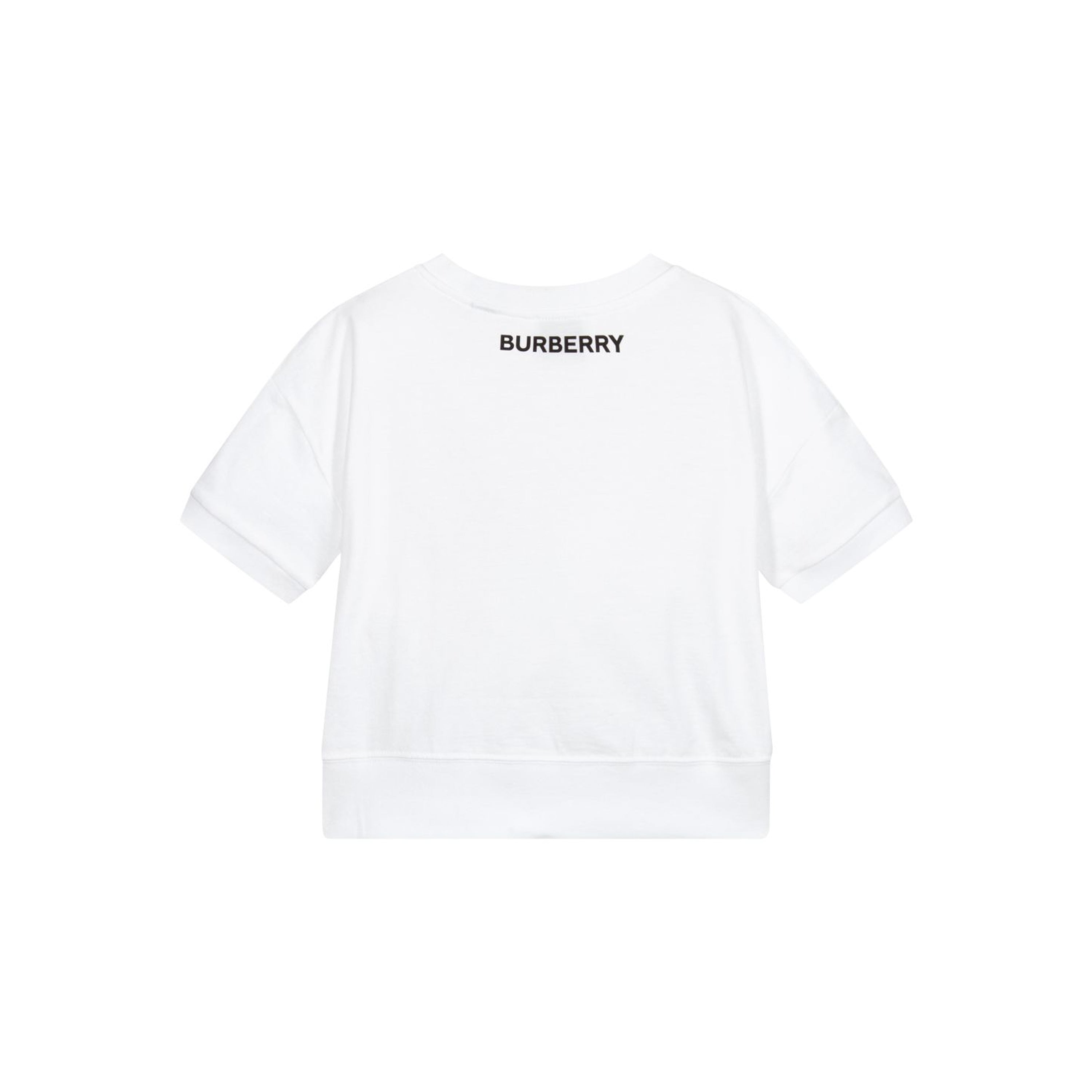 Girls White Printing Cotton T-Shirt