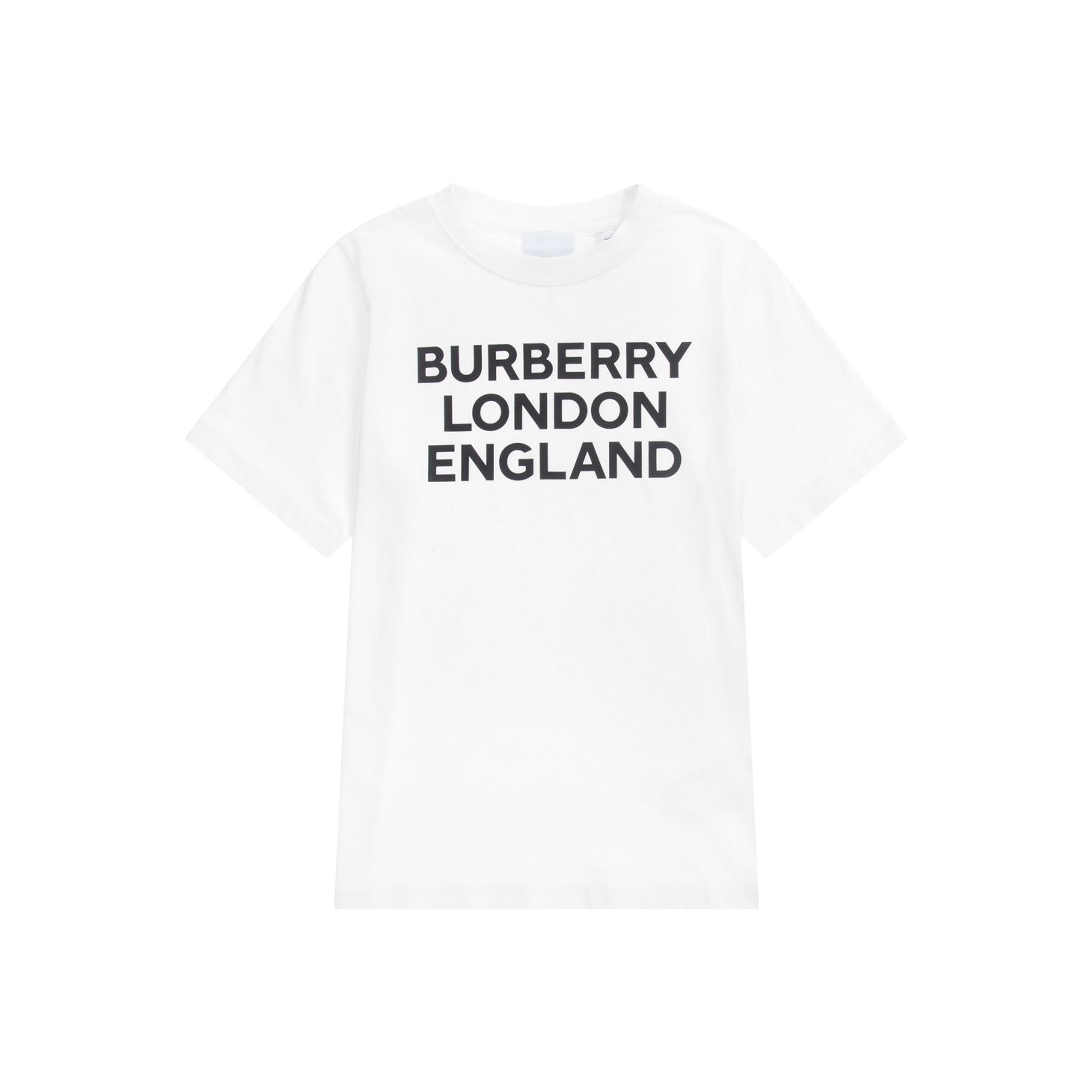 Boys & Girls White Logo Cotton T-Shirt