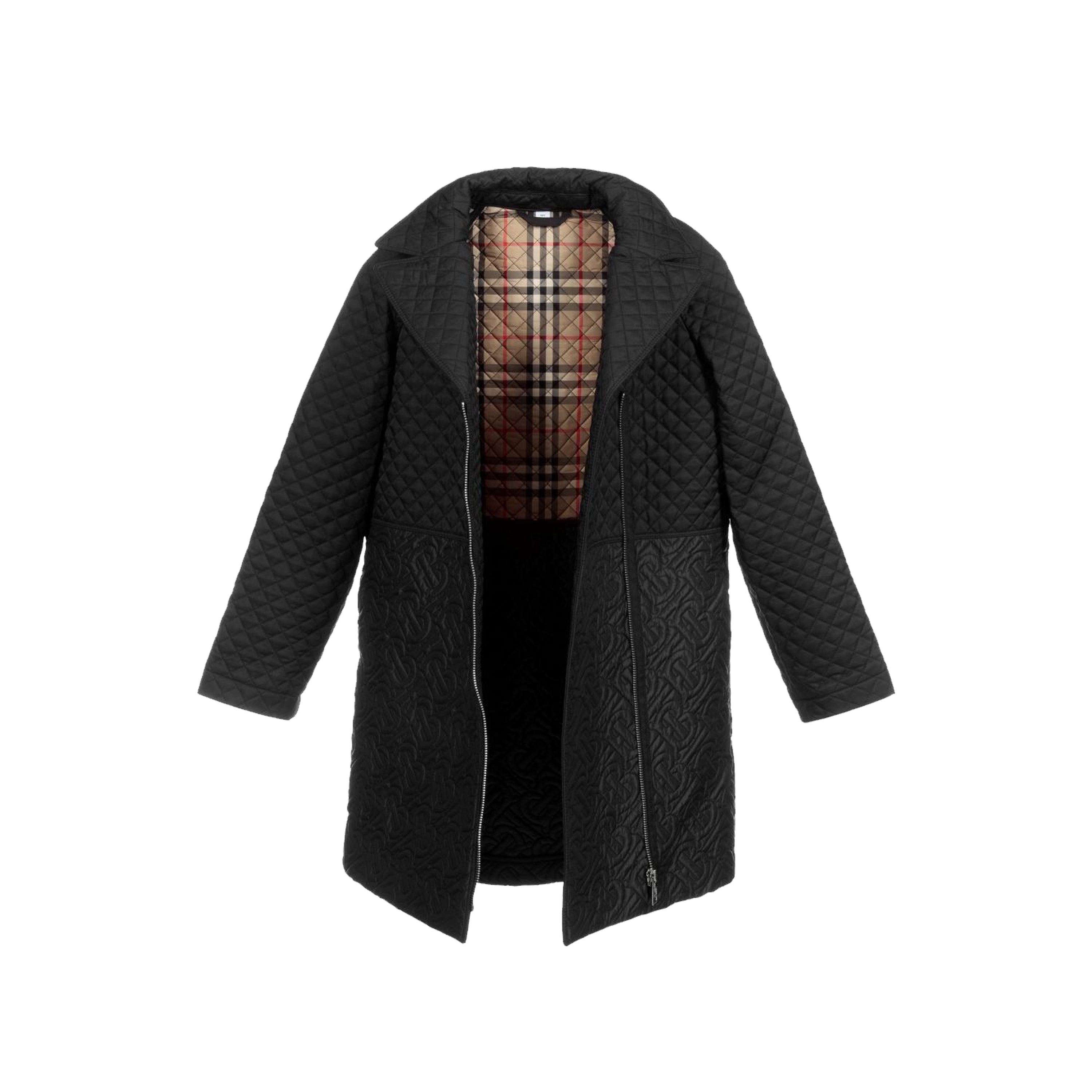 Girls Black Logo Coat