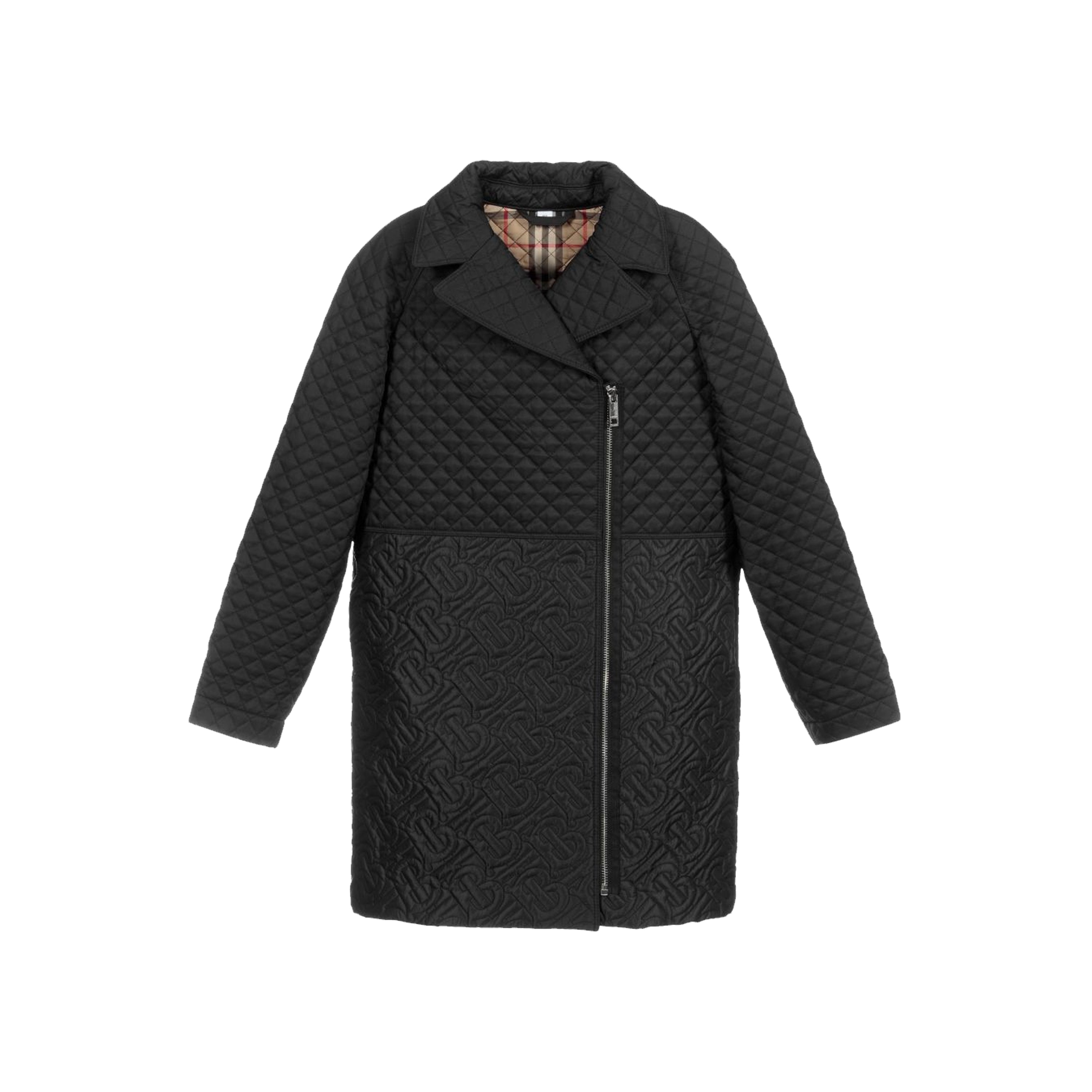 Girls Black Logo Coat