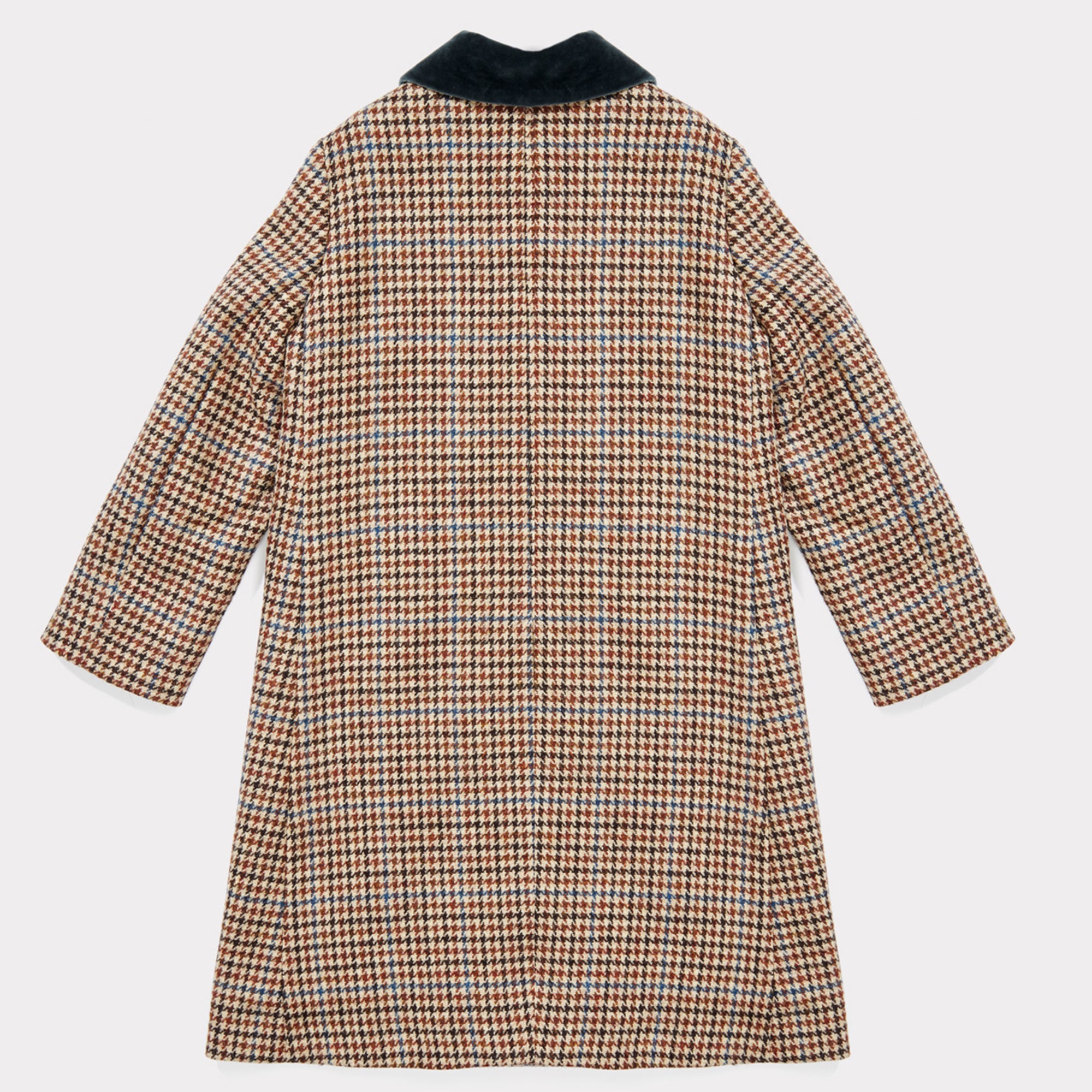 Boys & Girls Beige Wool Check Wool Coat