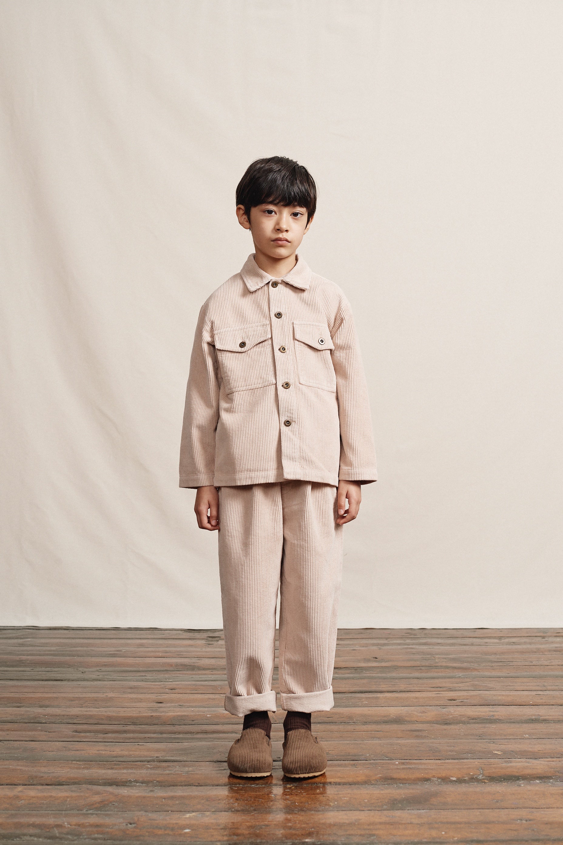 Girls Beige Cotton Trousers