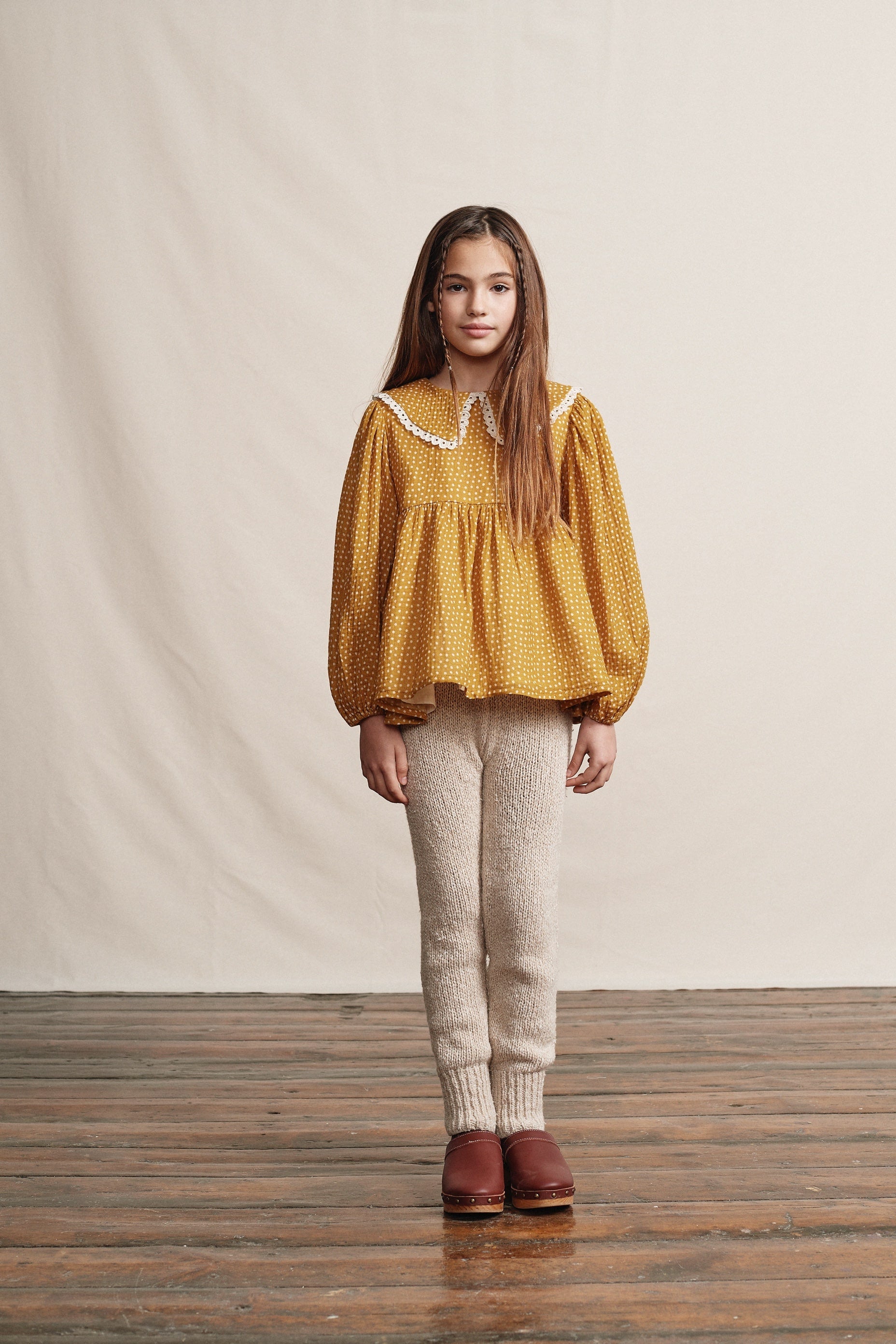 Girls Yellow Dots Cotton Top
