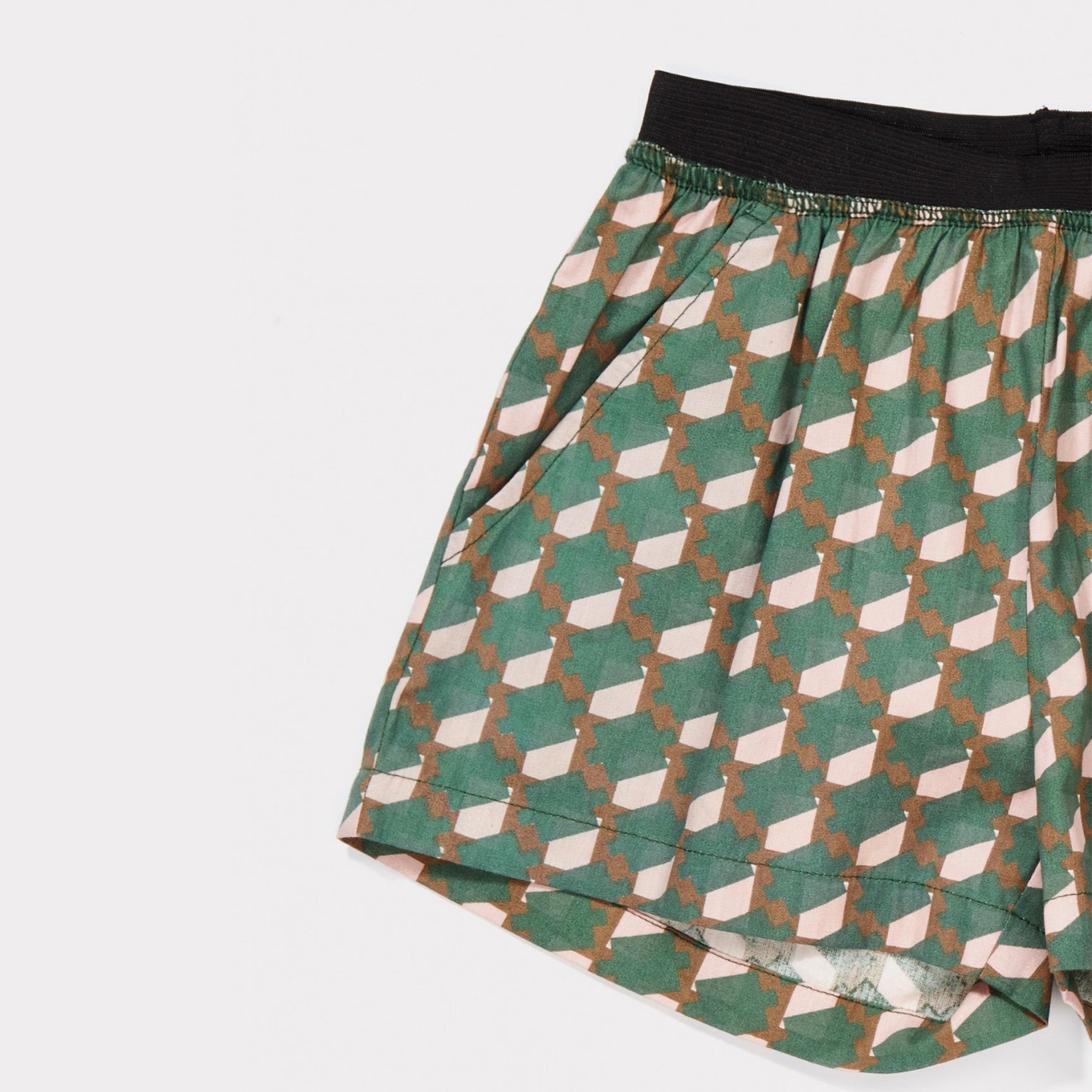 Girls Mint & Pink Woven Shorts