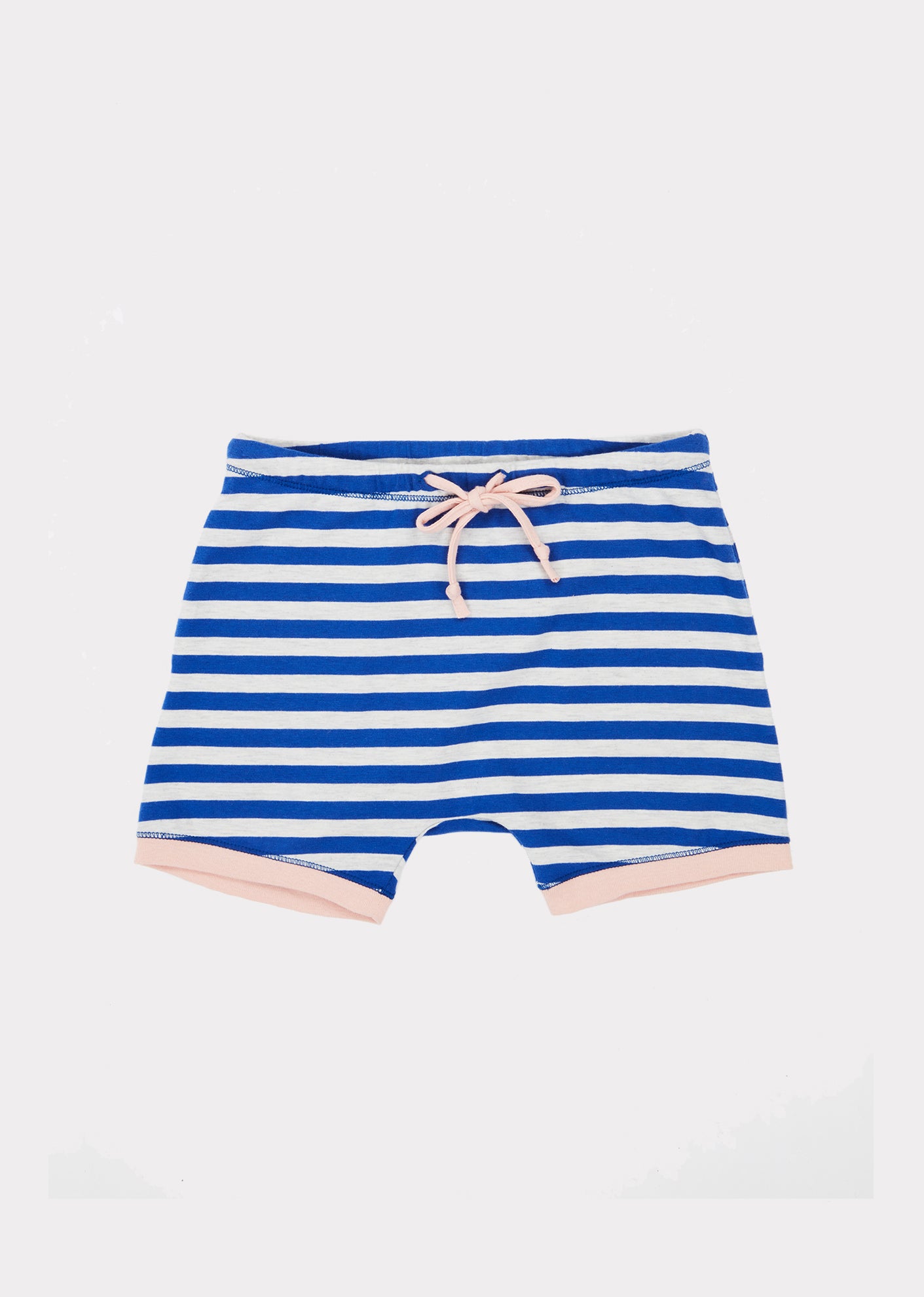 Girls Blue Stripe Cotton Shorts