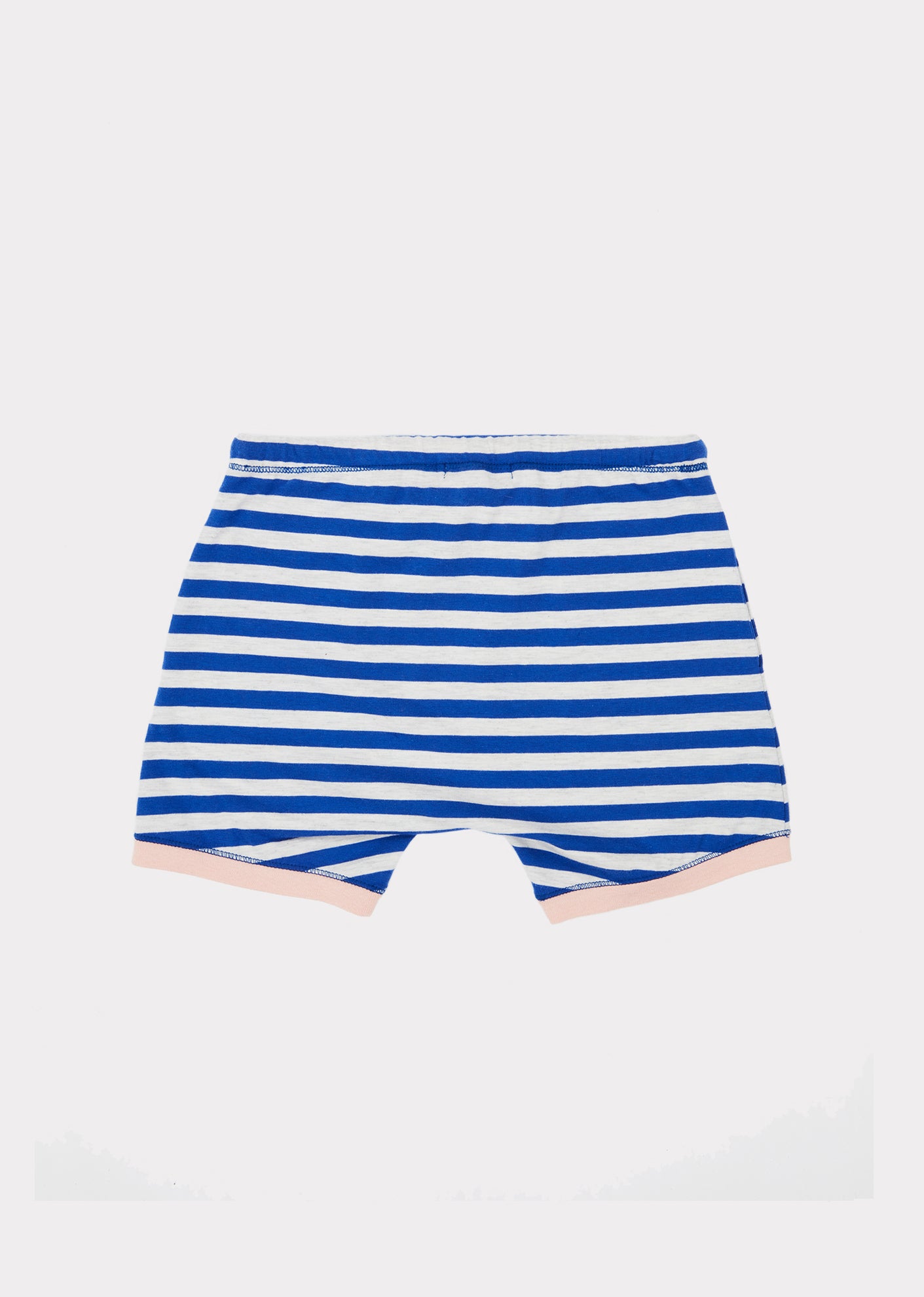 Girls Blue Stripe Cotton Shorts