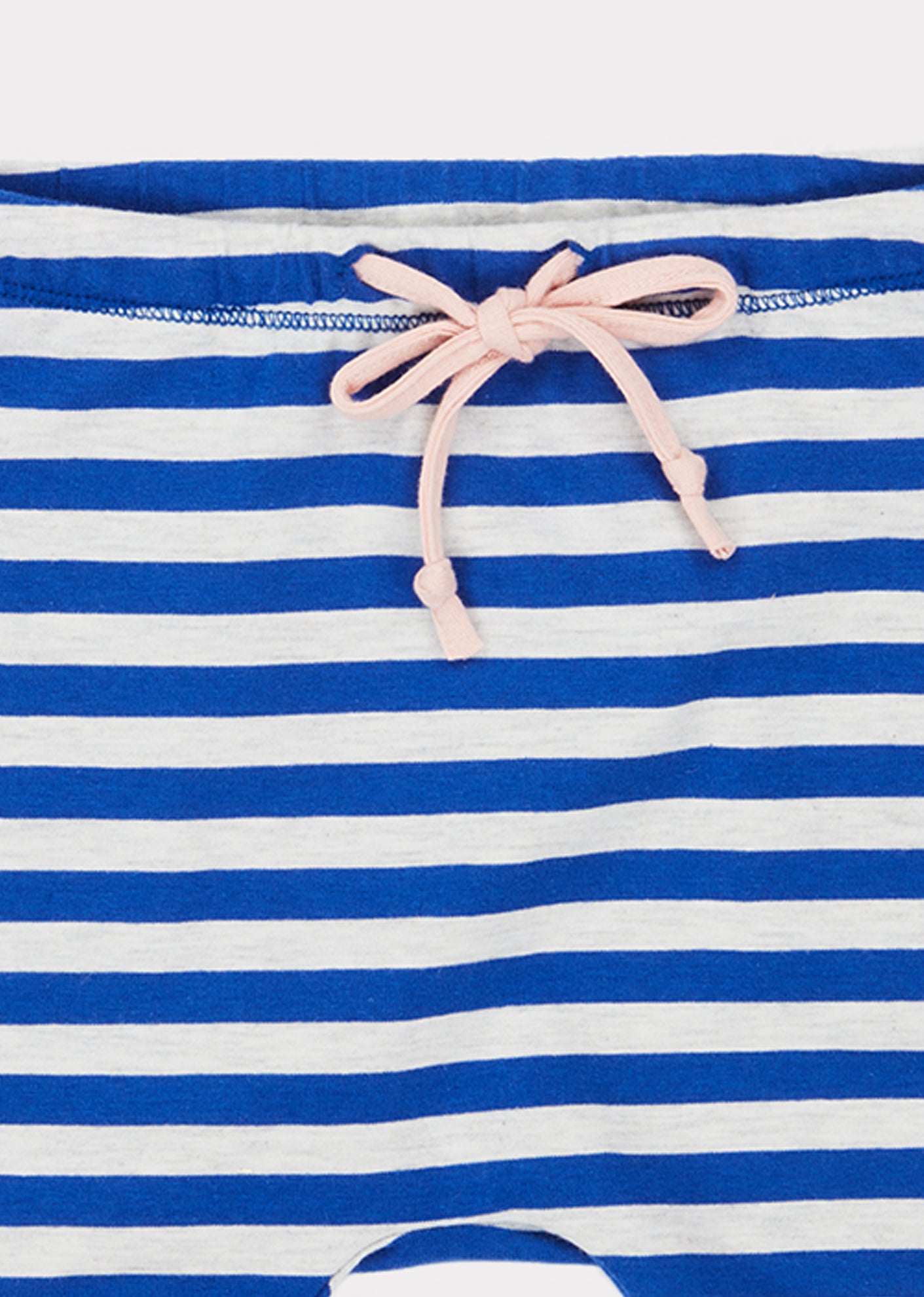 Girls Blue Stripe Cotton Shorts