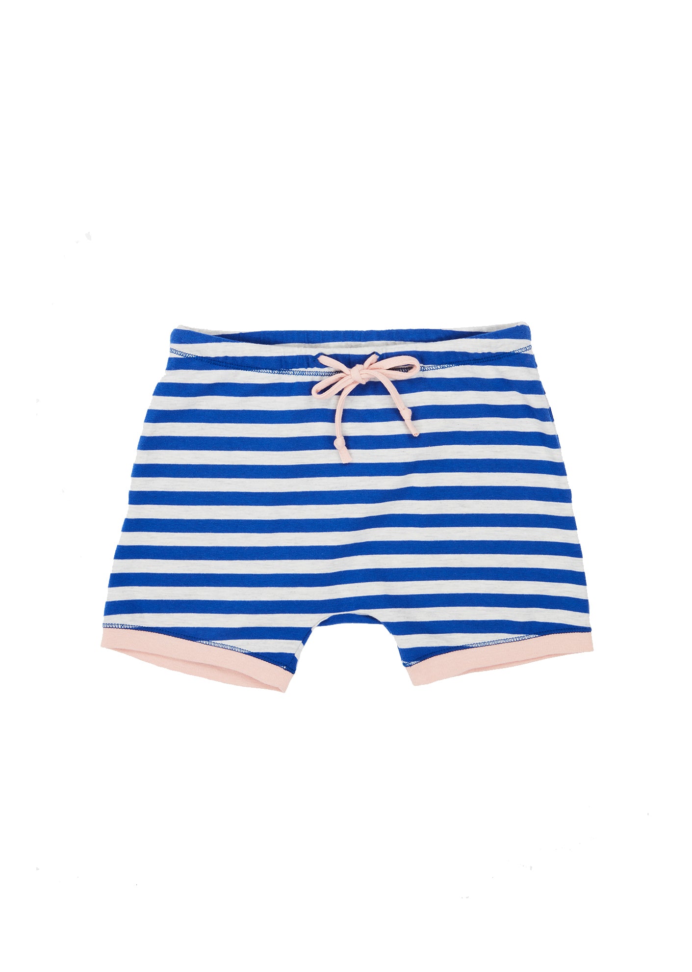 Girls Blue Stripe Cotton Shorts