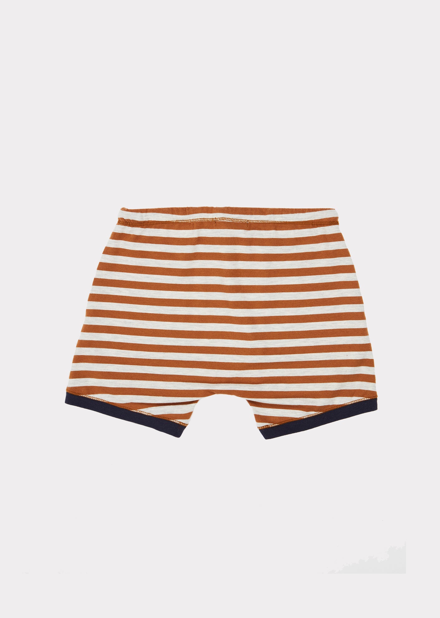 Girls Brown Stripe Cotton Shorts