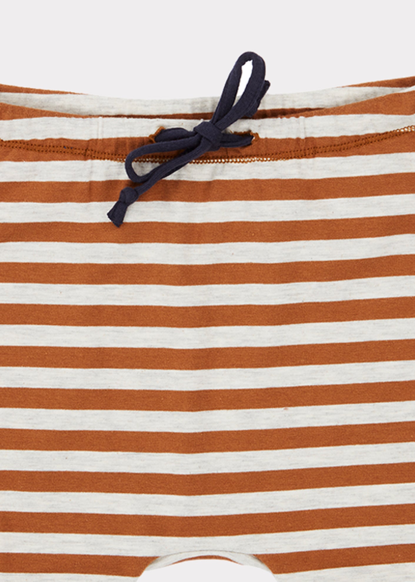 Girls Brown Stripe Cotton Shorts