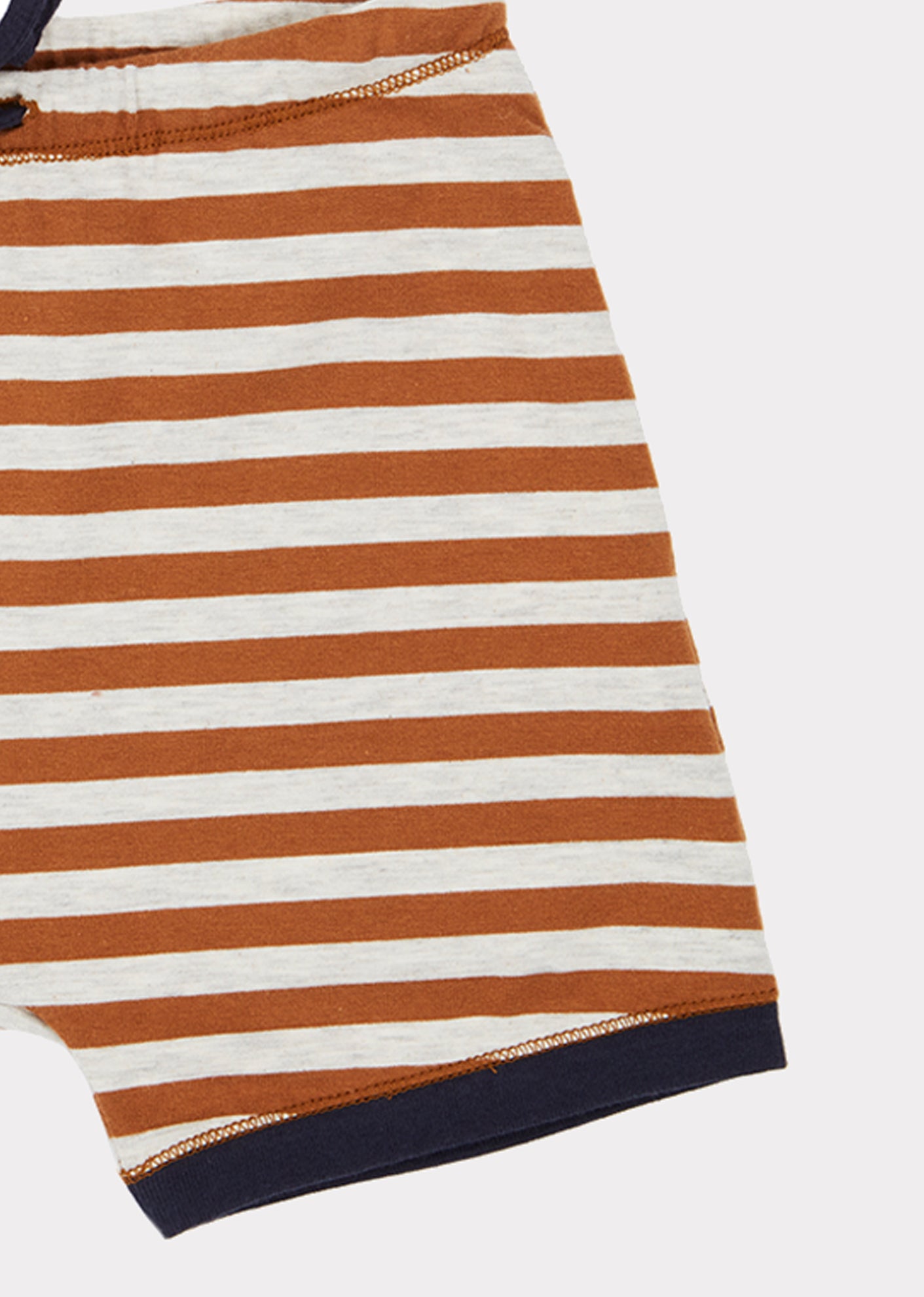 Girls Brown Stripe Cotton Shorts