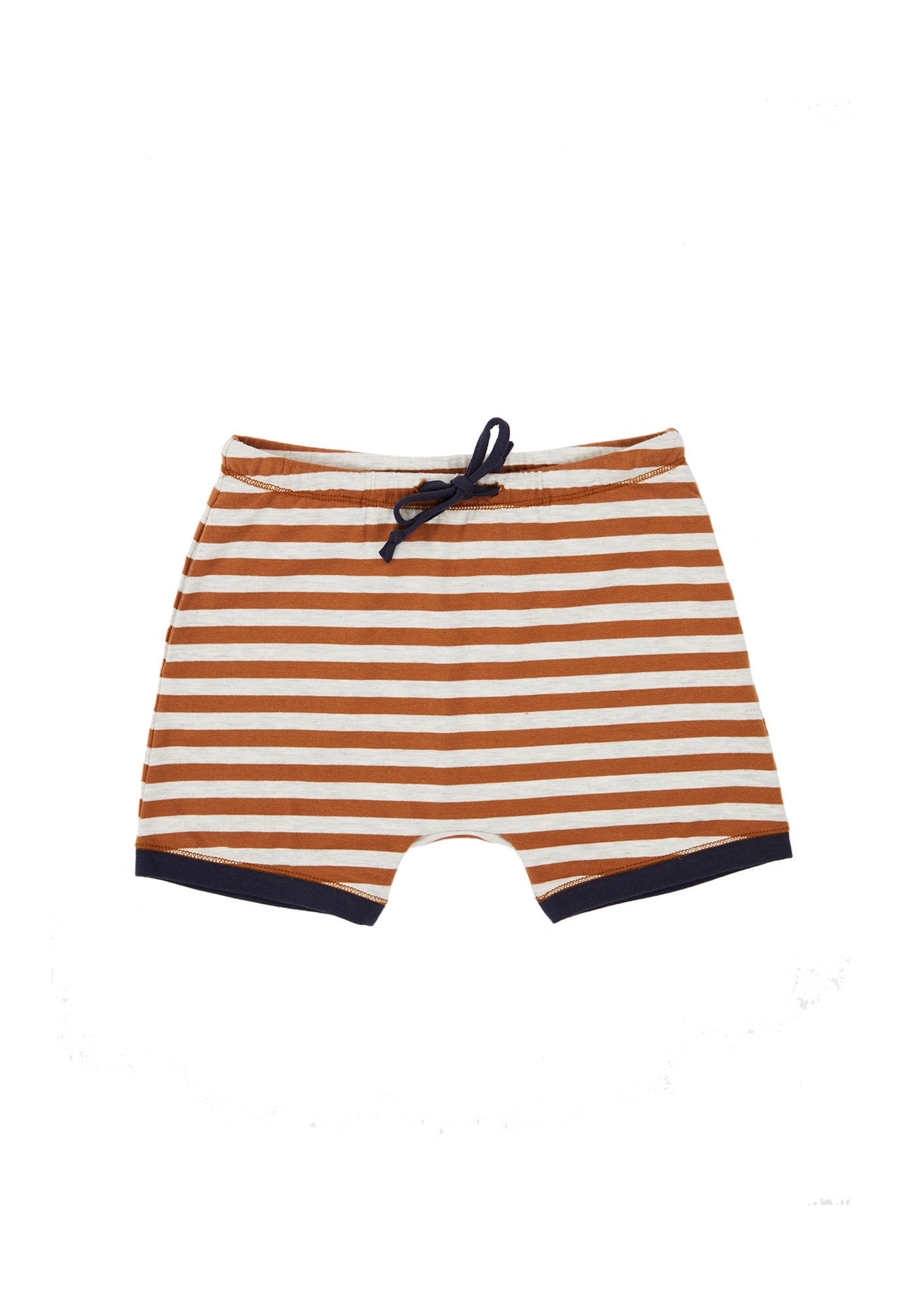 Girls Brown Stripe Cotton Shorts