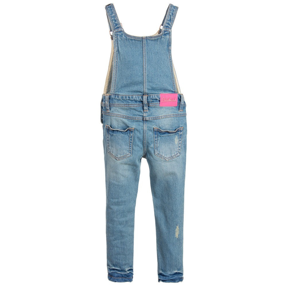 Girls Blue Denim Dungarees - CÉMAROSE | Children's Fashion Store - 2