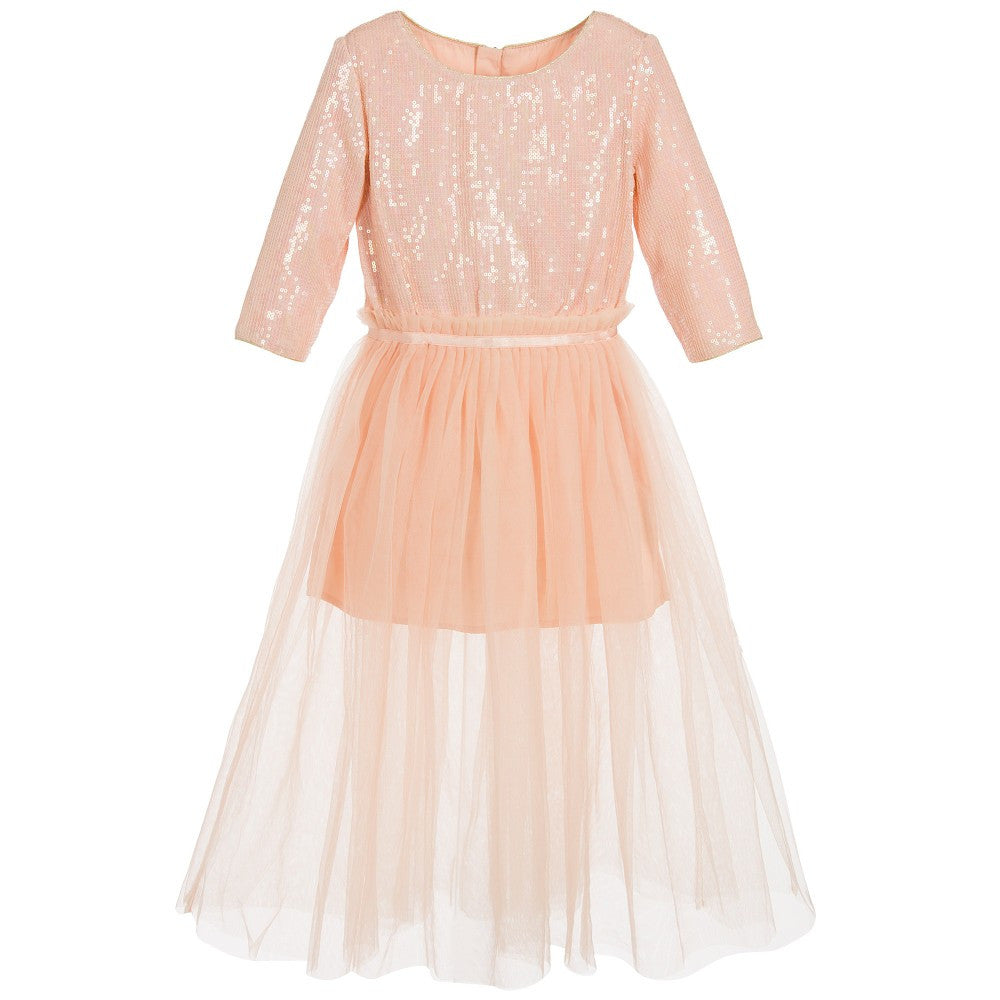 Girls Pink Tulle Dress - CÉMAROSE | Children's Fashion Store - 1