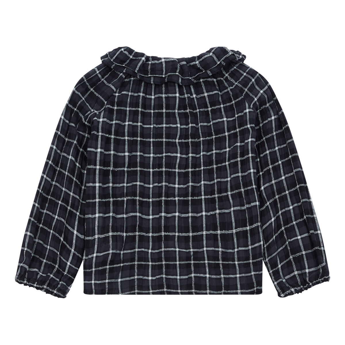 Girls Black Check Blouse