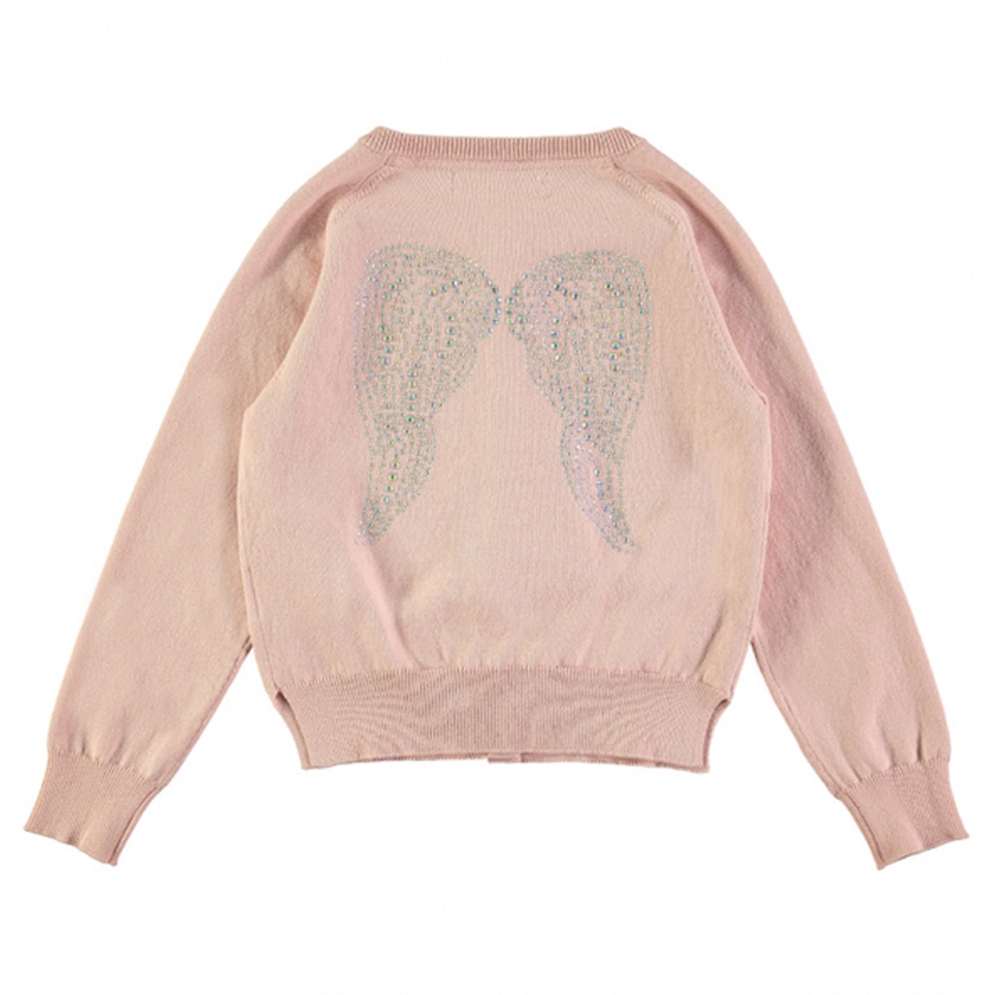 Girls Blush Pink Cotton Knitted Cardigan