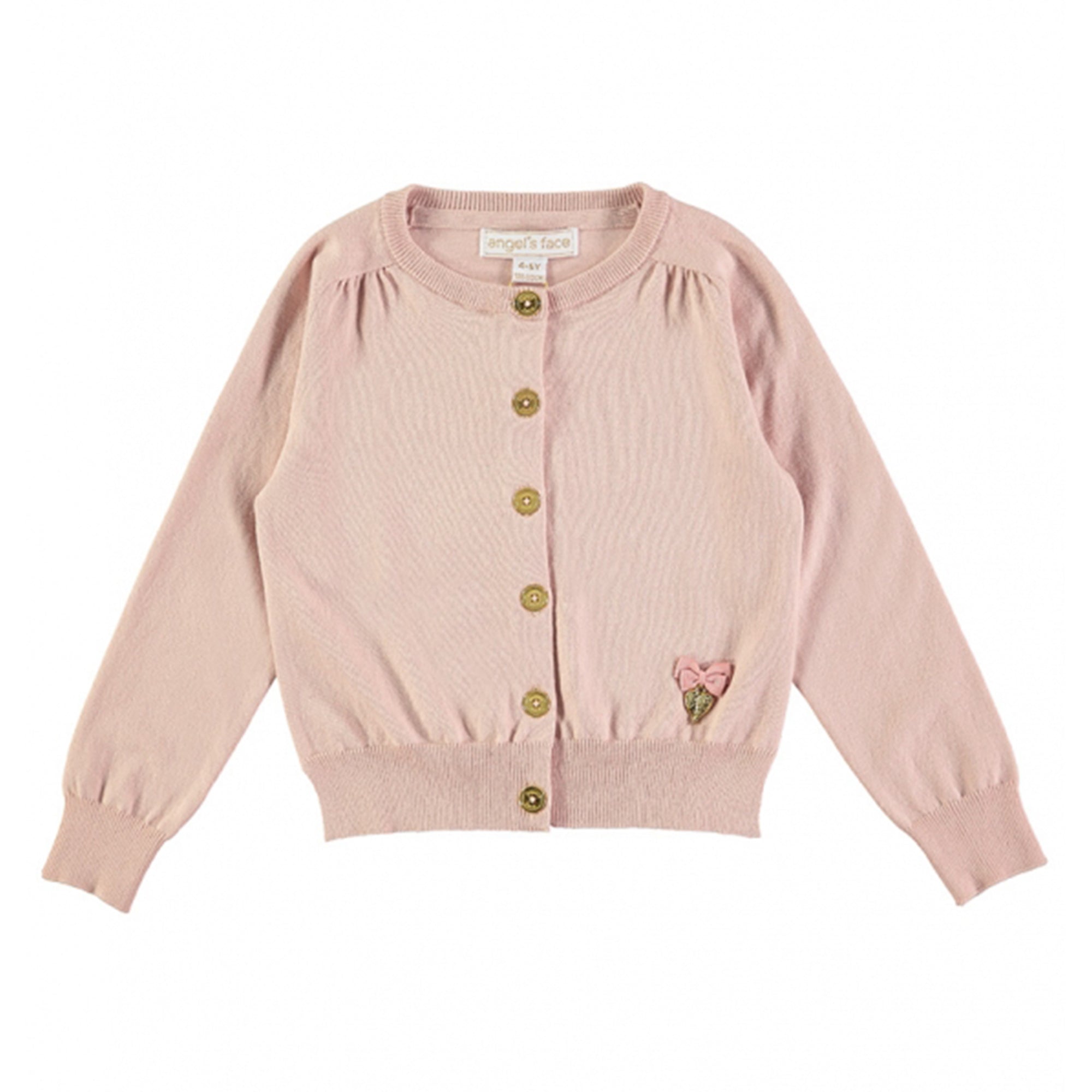 Girls Blush Pink Cotton Knitted Cardigan